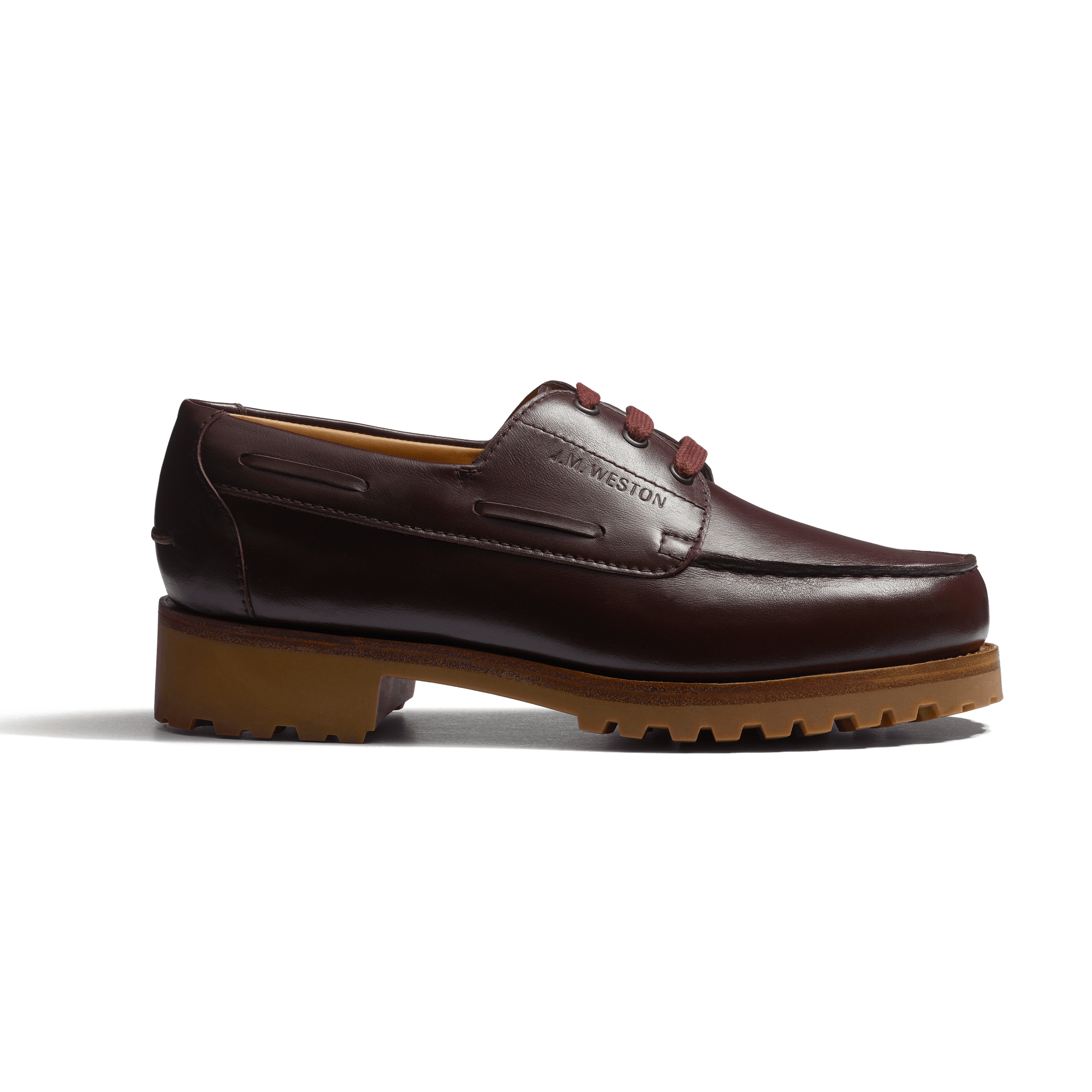 Derby Bateau [femme cuir veau souple bordeaux]