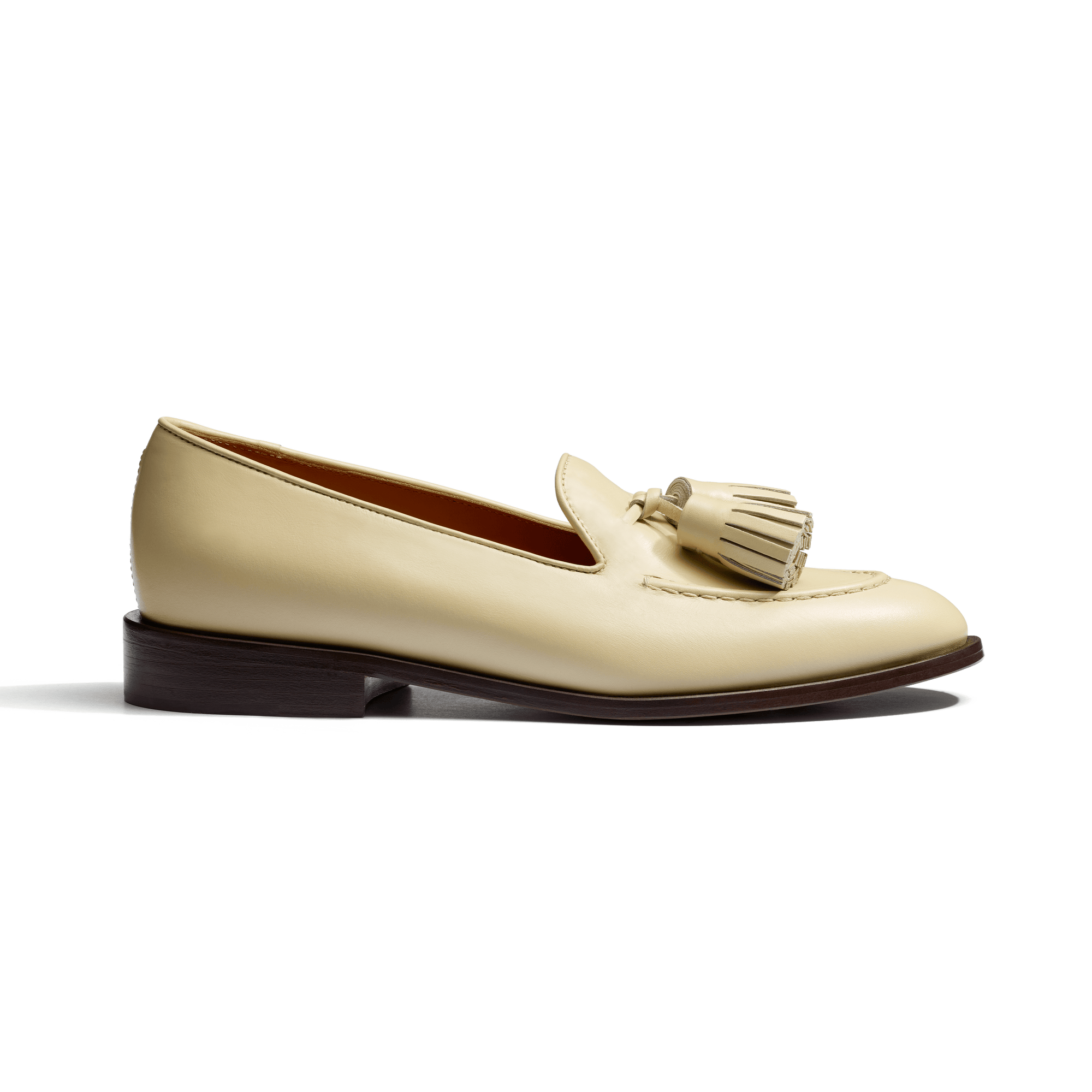 Mocassin à Pampilles [femme cuir veau lisse satiné ivoire]