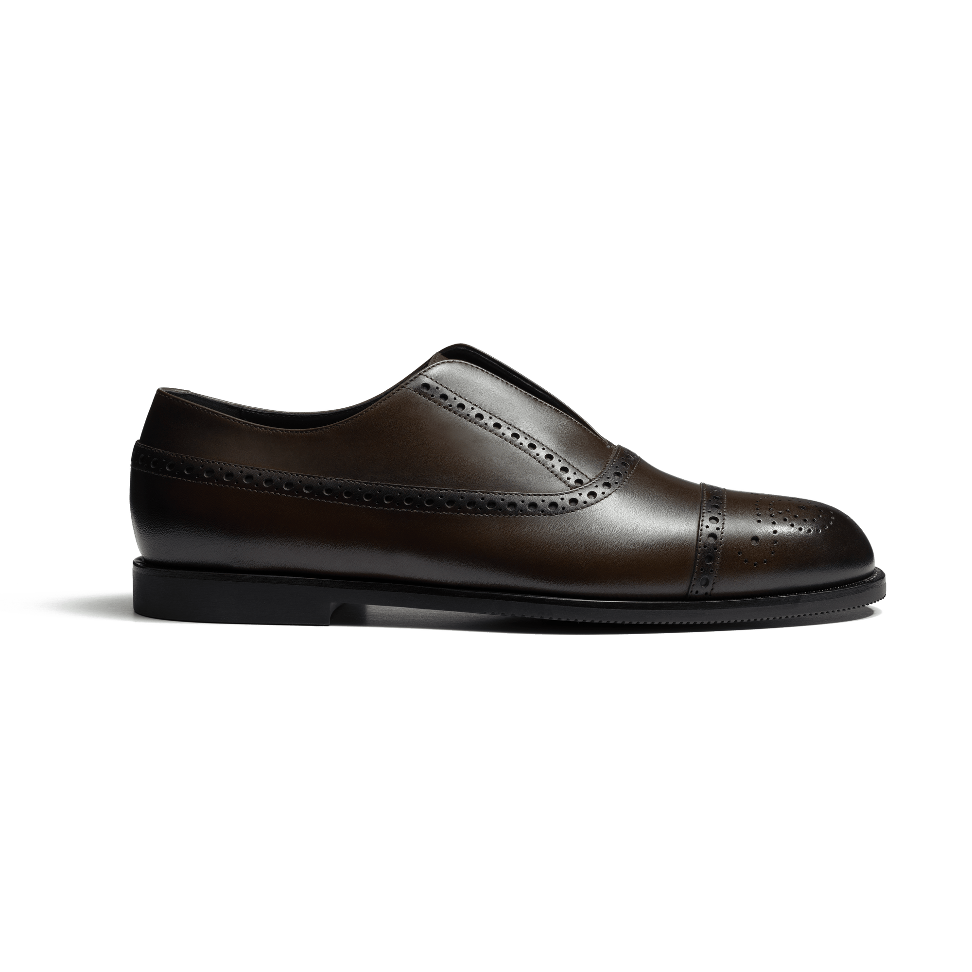 Richelieu Sans-Gêne Perforé Iena [homme cuir veau lisse nuancé café]