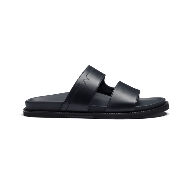【美品】J.M. WESTON Double V Anatomical Mule Men's Navy smooth calfskin Anatomical mule Double V | J.M. Weston