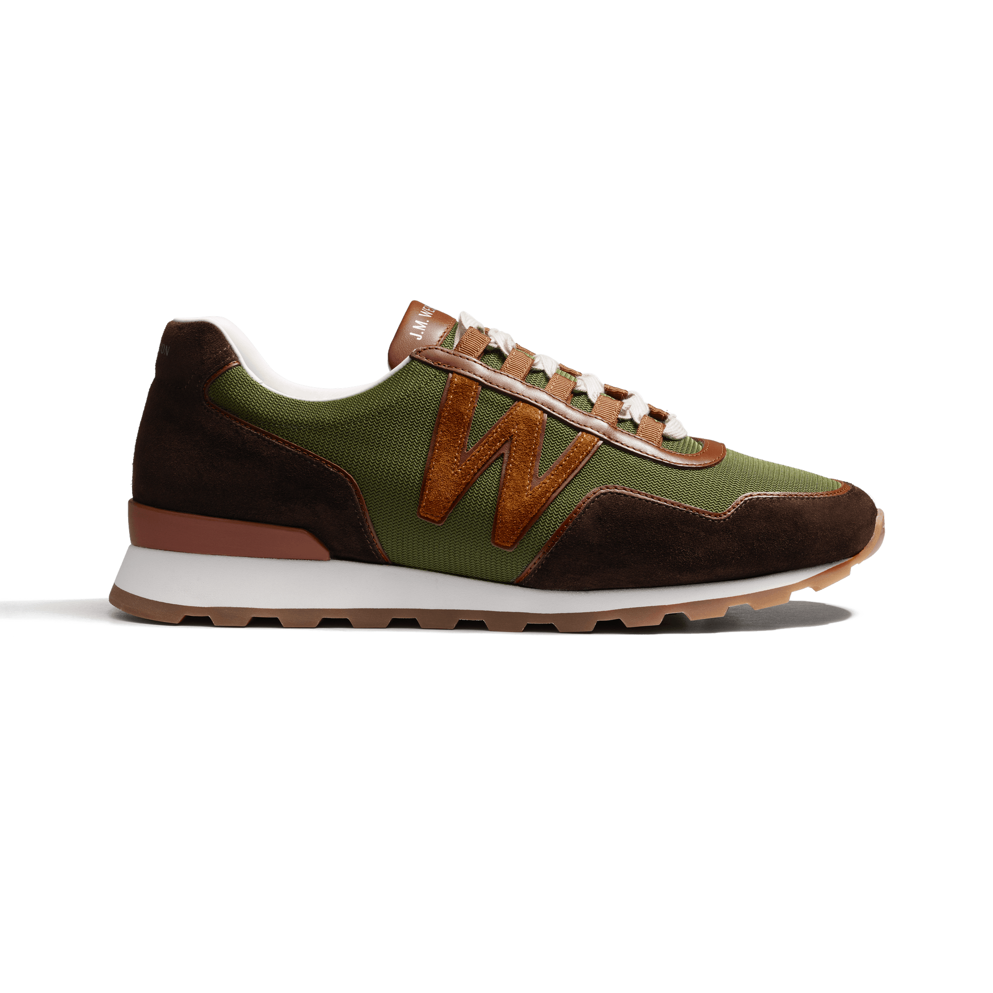 On My Way Ghillies Sneaker [Dark green nylon with camel sport calfskin and camel & brown suede leather]