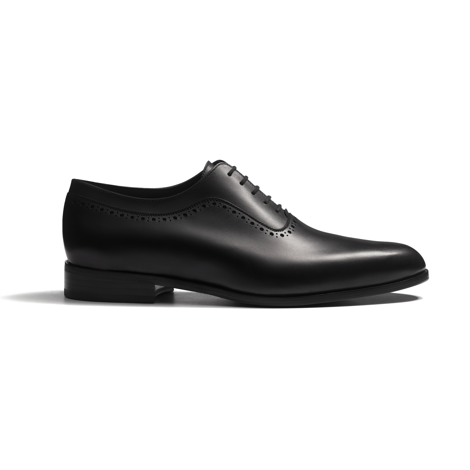 West Adelaide Oxford with perforations [Men Black soft calfskin]
