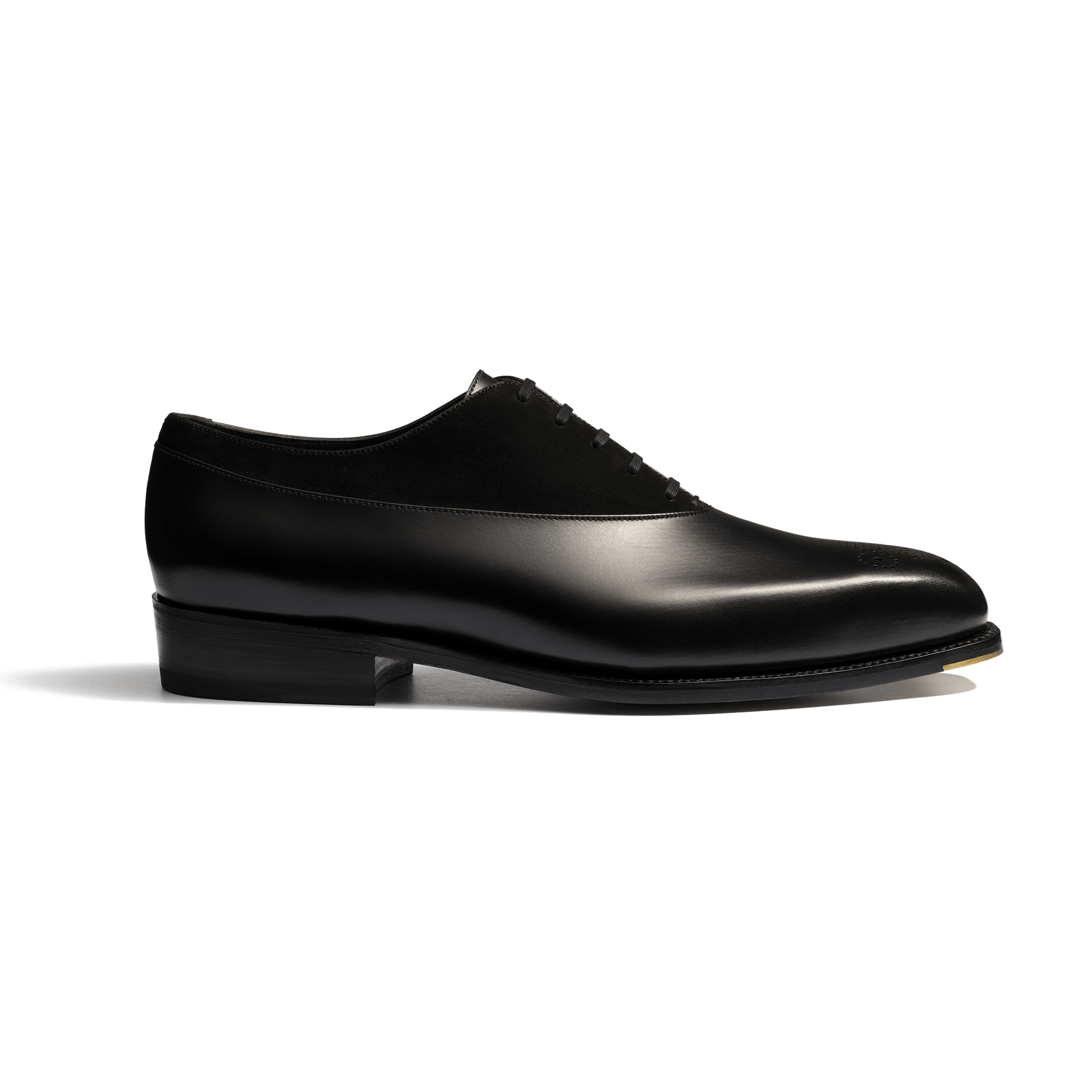 Fusain Asymetrical Oxford [Men Black boxcalf & black suede calfskin]