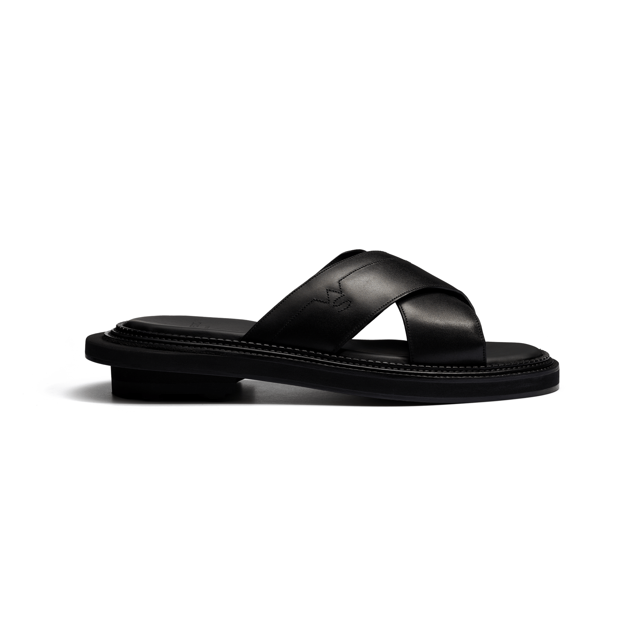 Mule J.M. Weston x sacai [homme cuir veau lisse noir]