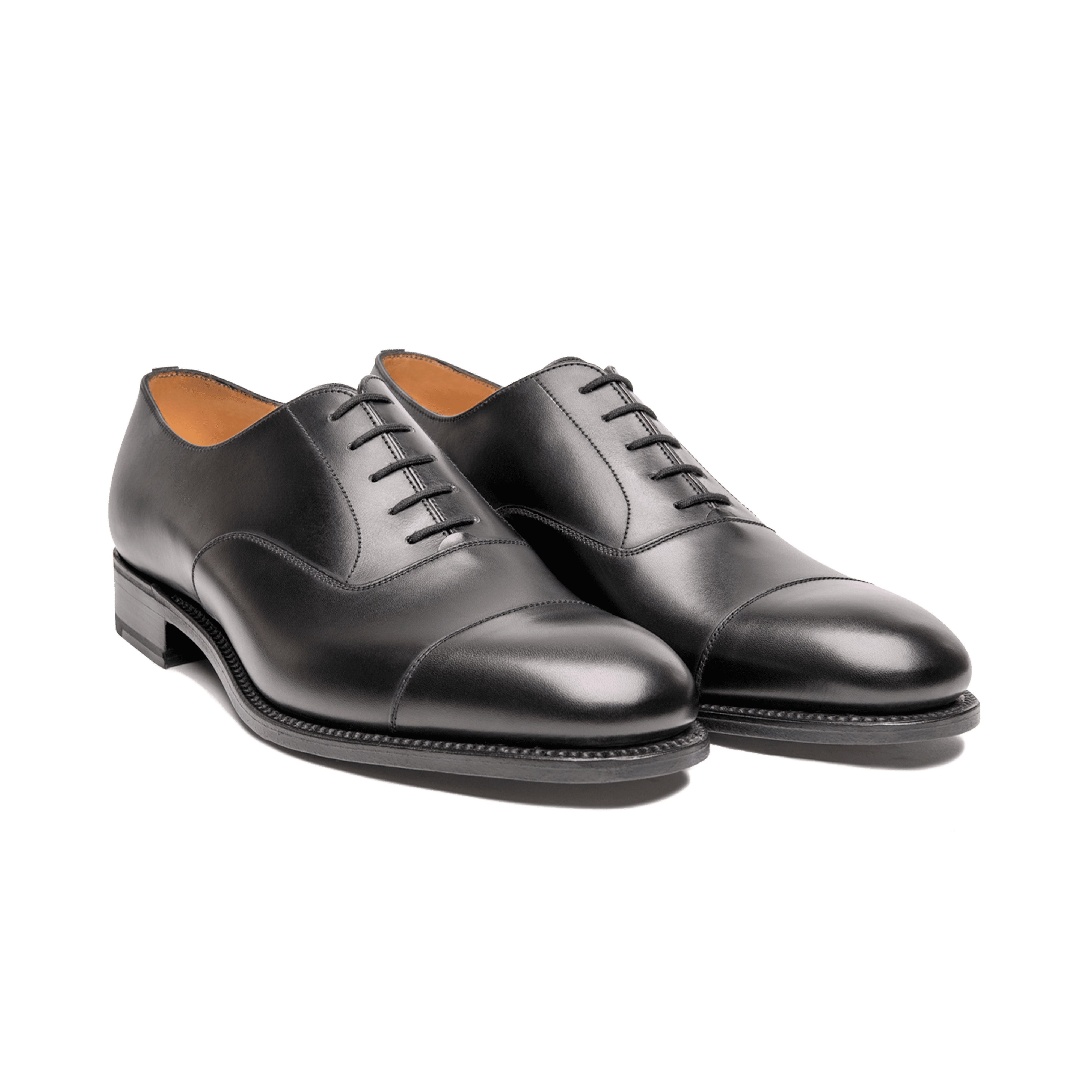 Men s Cap Toe Oxford ShoeBlack Leather J.M. Weston