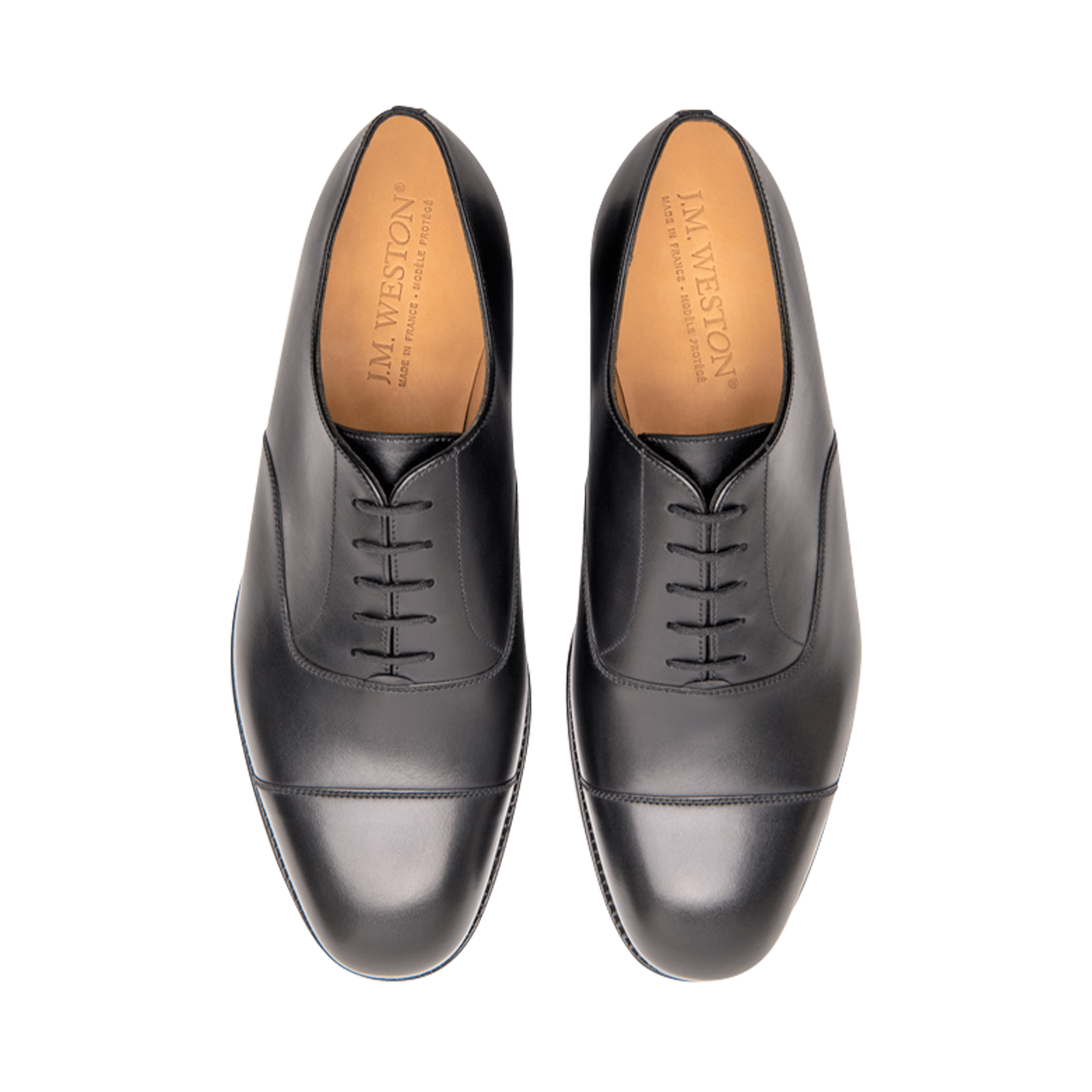 Men's Cap Toe Oxford ShoeBlack Leather – J.M. Weston