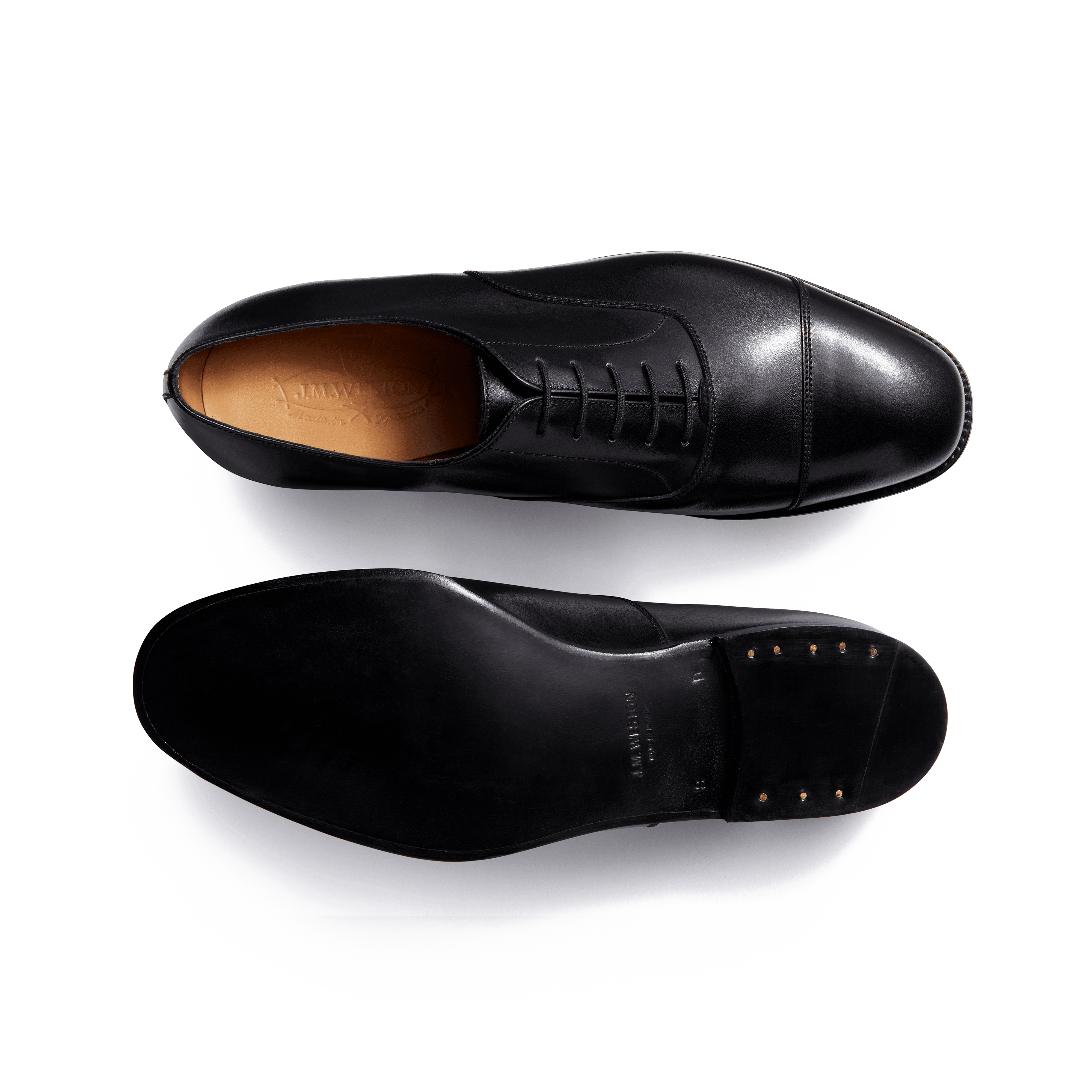 Men's Cap Toe Oxford ShoeBlack Leather – J.M. Weston