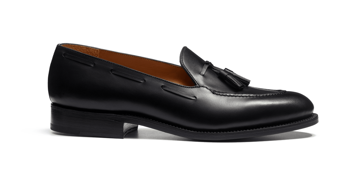 Men's Black Leather Tassel Loafer – J.M. Weston