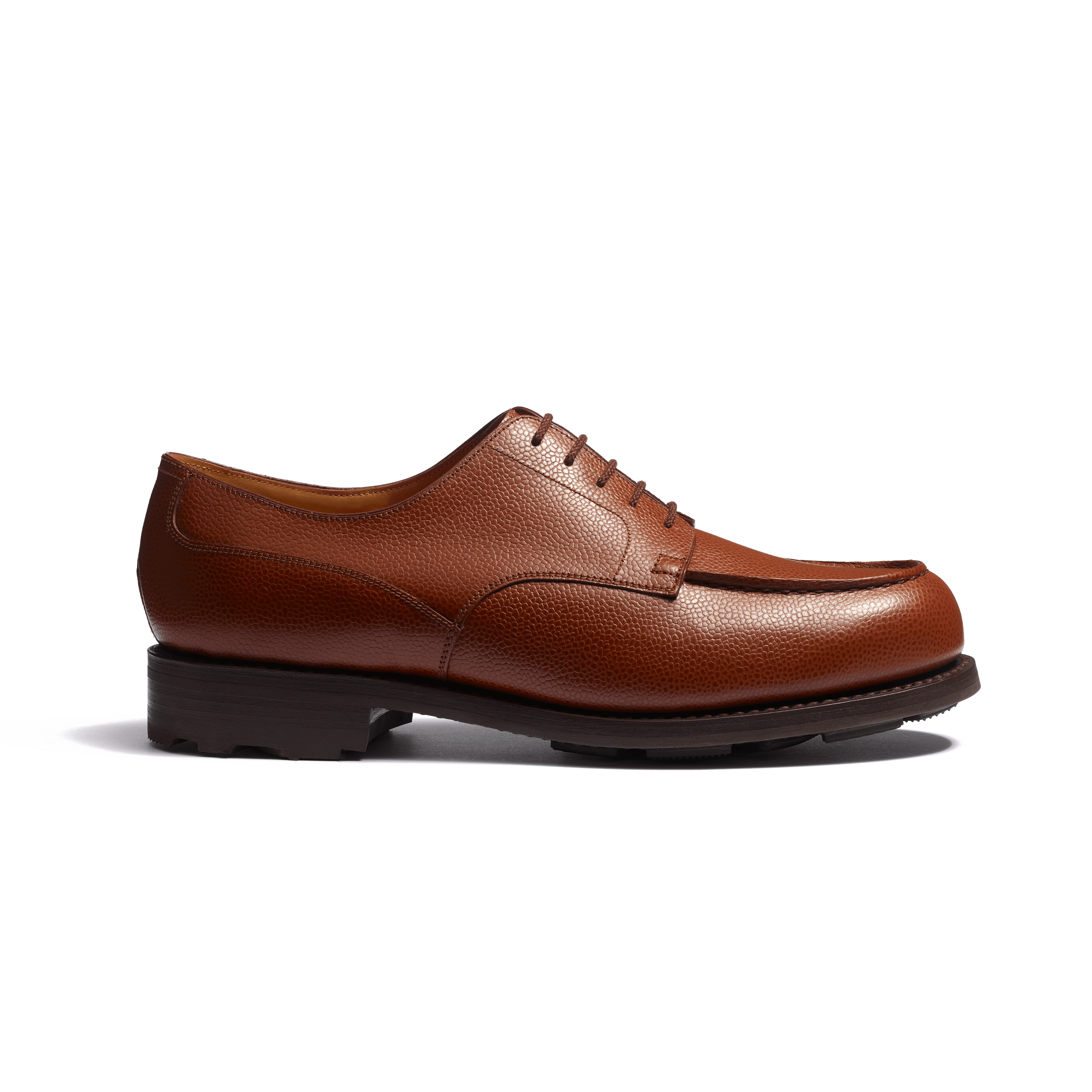Men's Tan Caviar Grain Calfskin Golf Derby | J.M. Weston Men's Tan Caviar Grain Calfskin Golf Derby | J.M. Weston