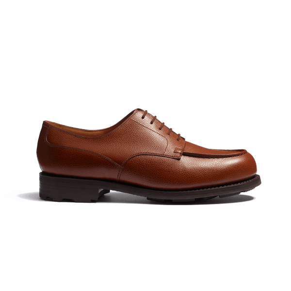 Men's Tan Caviar Grain Calfskin Golf Derby | J.M. Weston Men's Tan Caviar Grain Calfskin Golf Derby | J.M. Weston