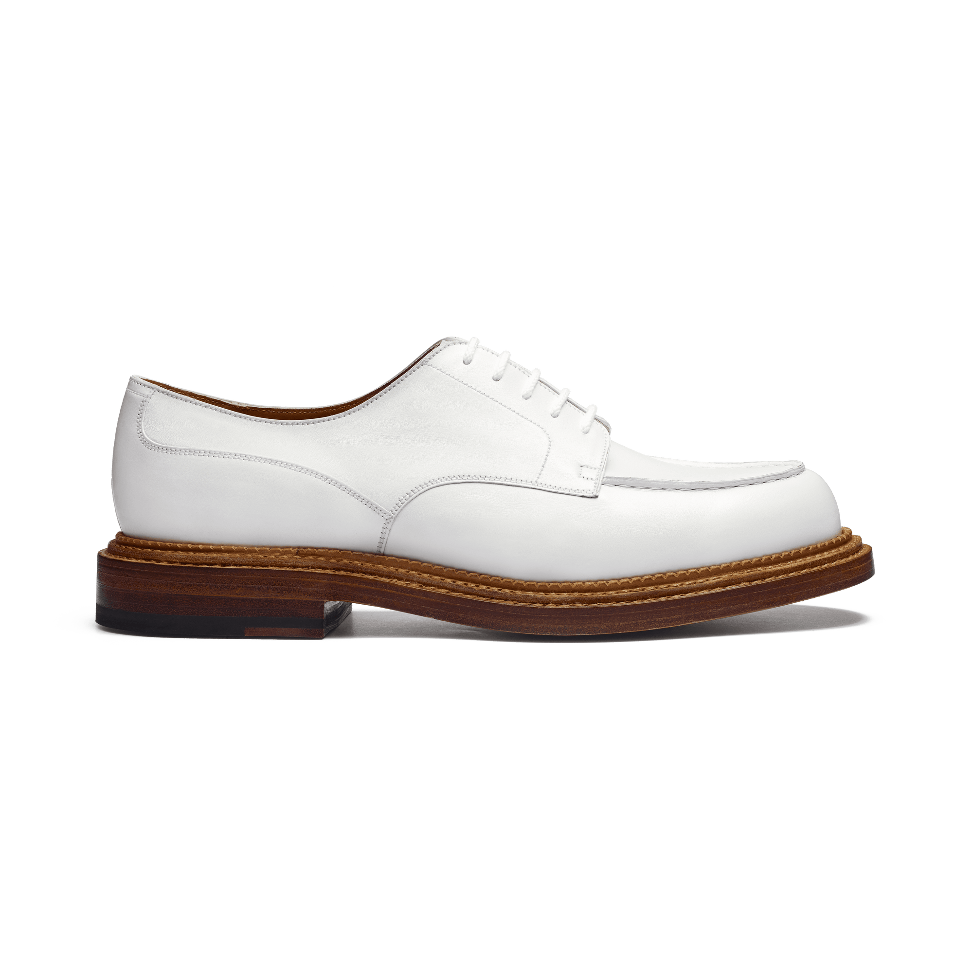 Derby Golf triple semelle [homme cuir lisse blanc]