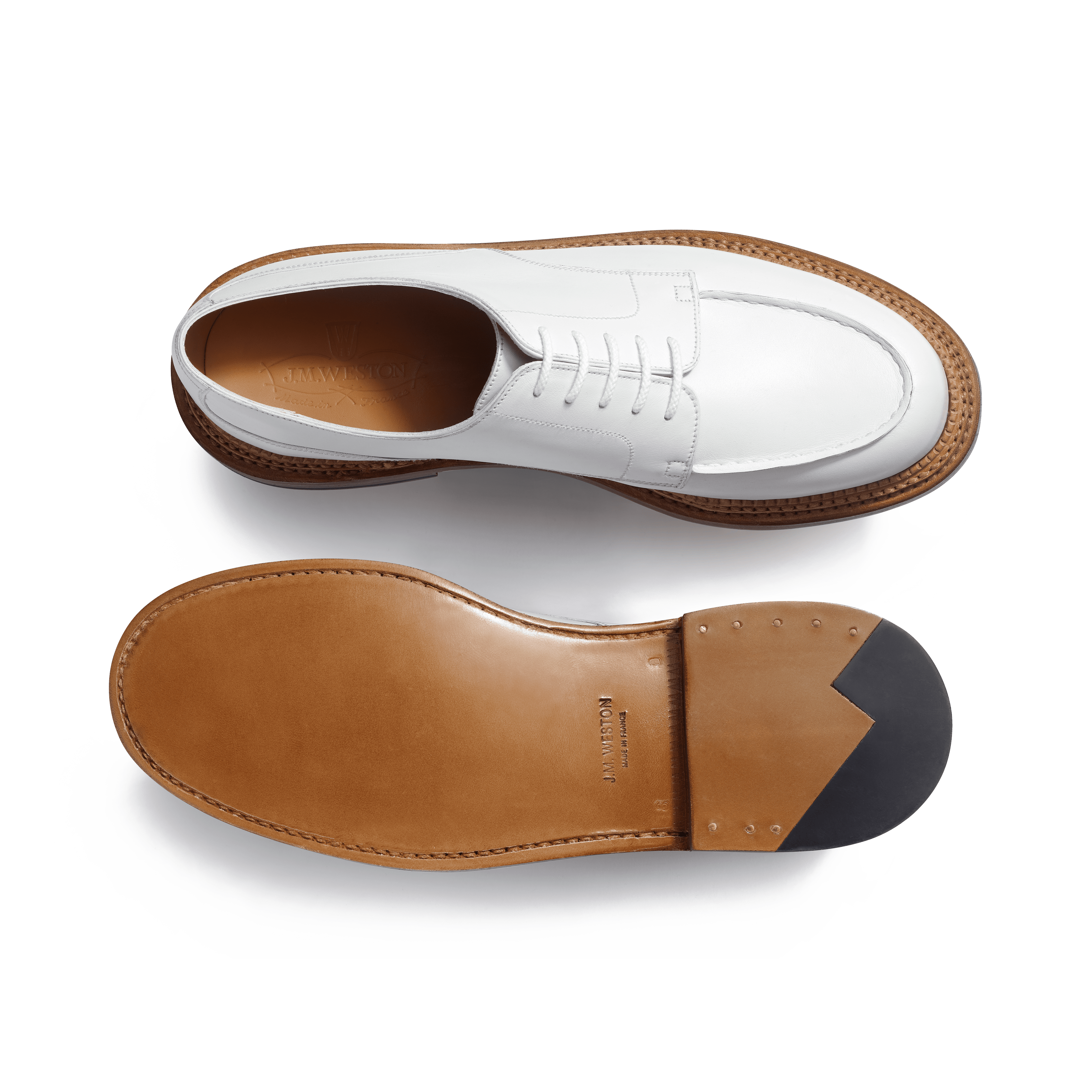 Men's White Leather Triple Sole Golf Derby | J.M. Weston Men's White Leather Triple Sole Golf Derby | J.M. Weston