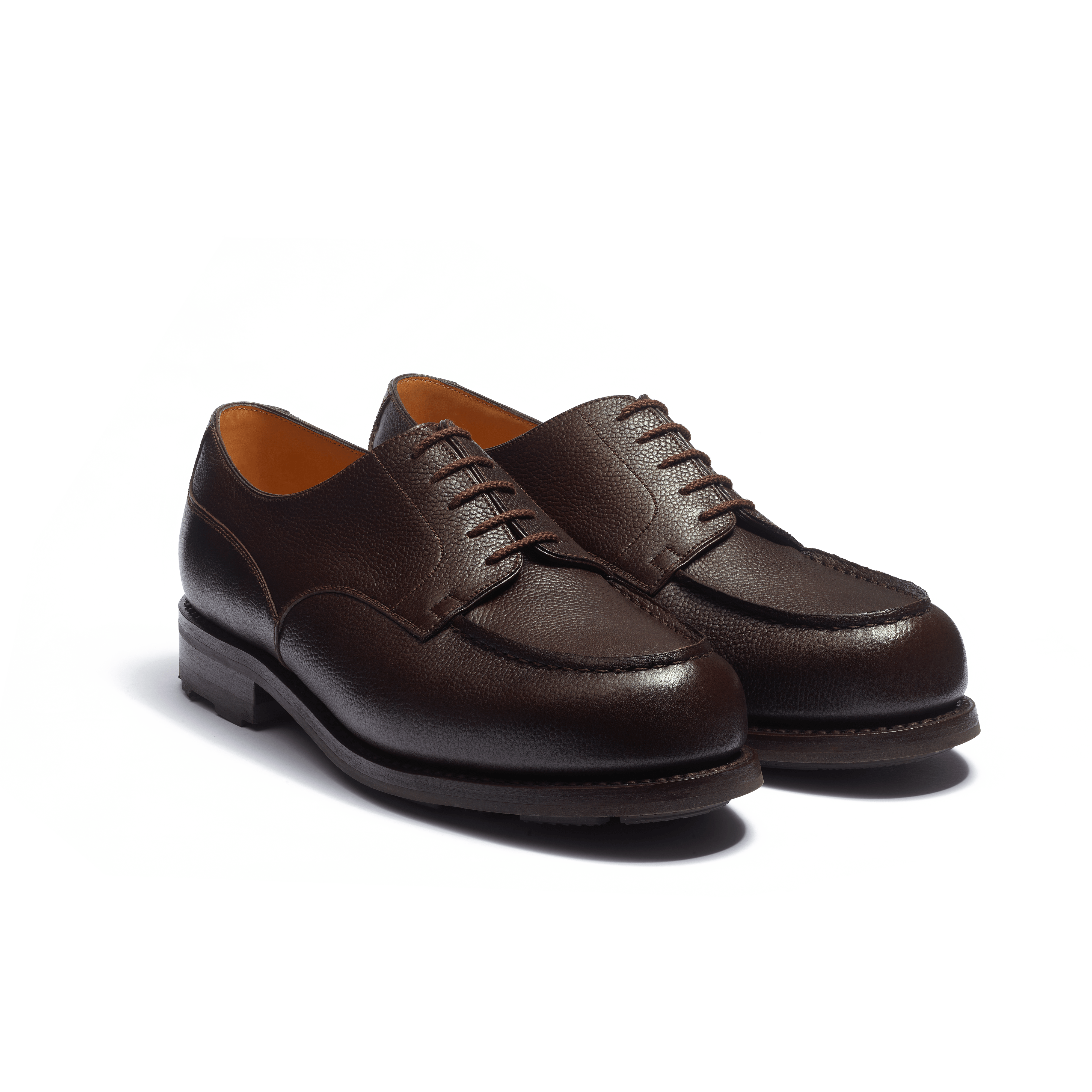 Derby Golf homme en cuir grain caviar caf J.M. Weston