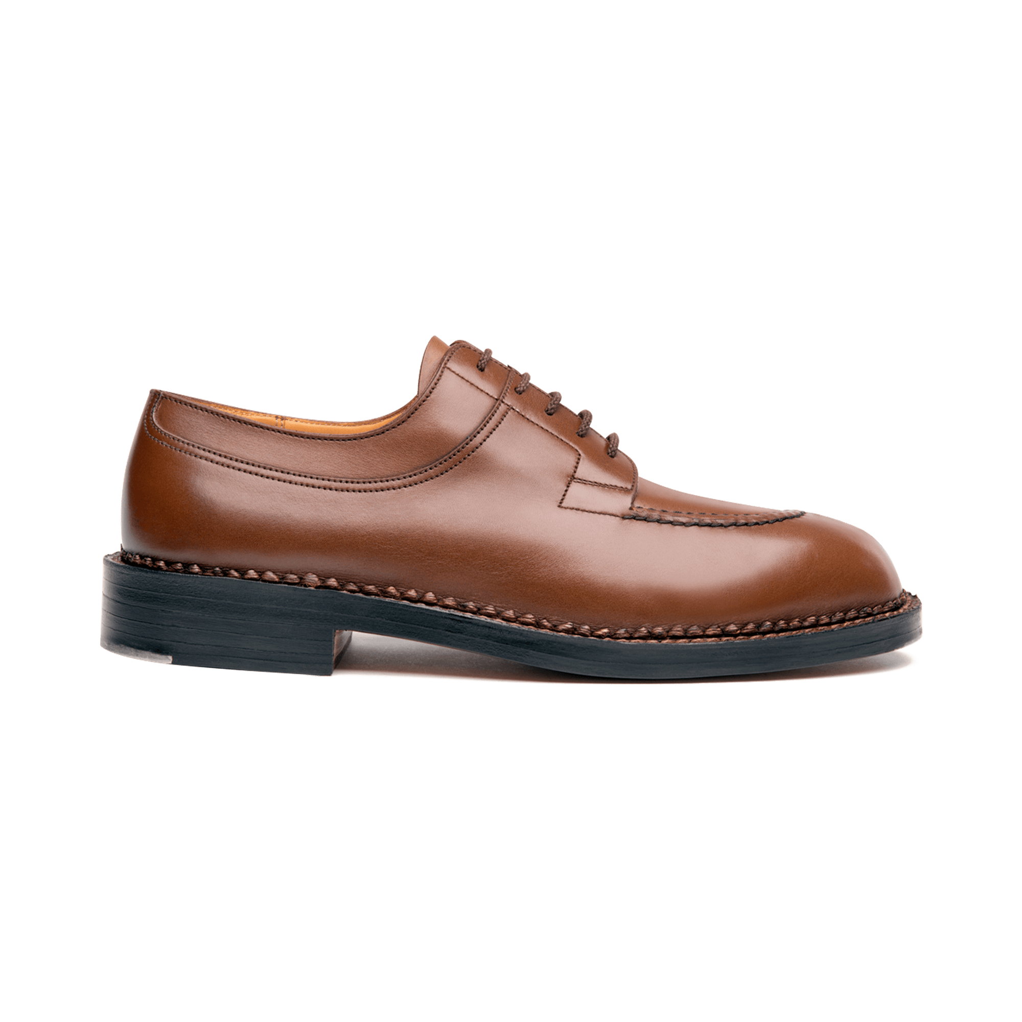 Derby Chasse [homme cuir lisse finition russia marron chene]