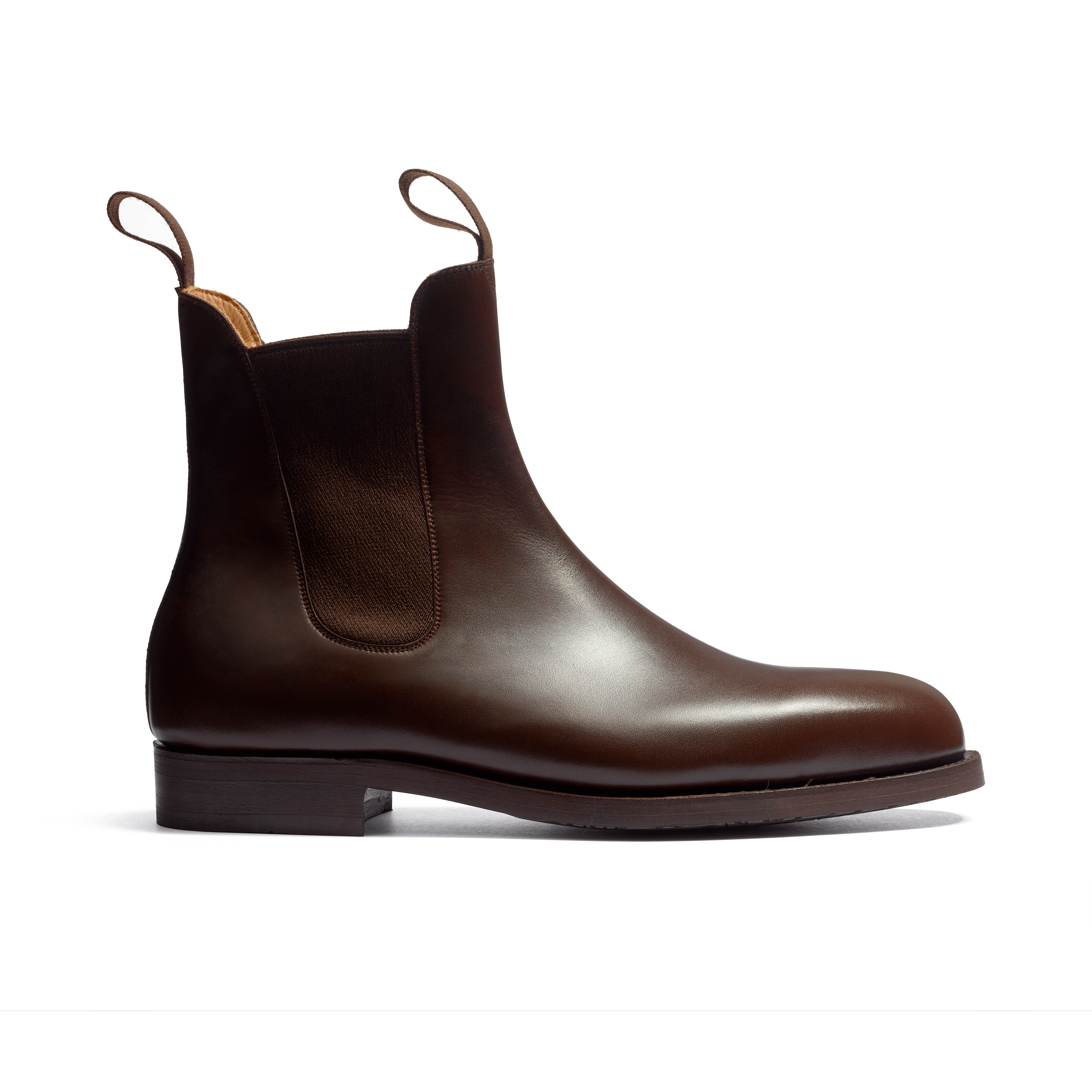 Men s Dark Brown Boxcalf Rubber Sole Chelsea Boot J.M. Weston