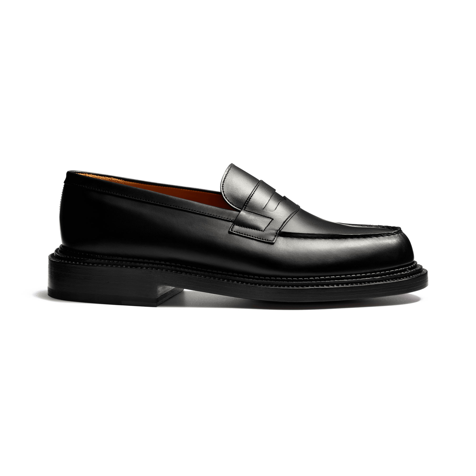 Mocassin 180 Triple semelle [homme cuir lisse noir]