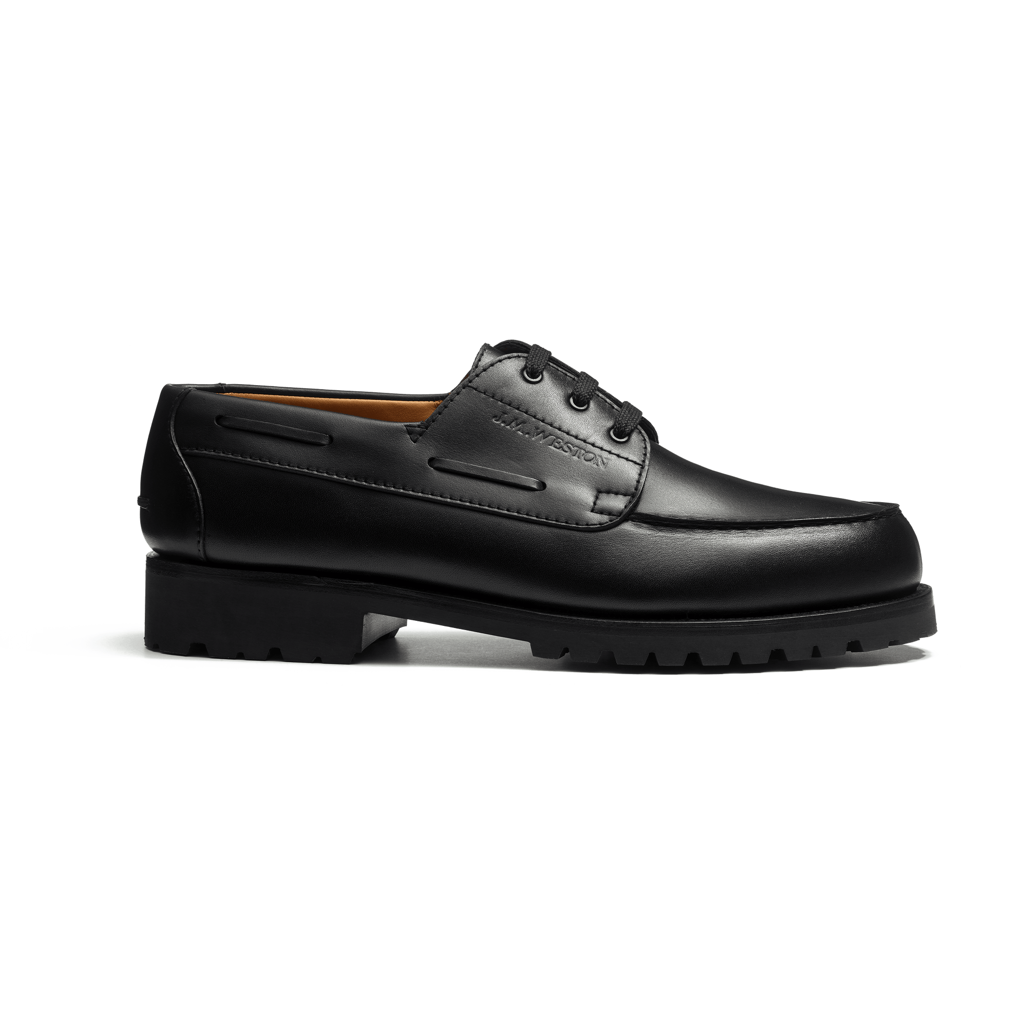 Deck Derby[Men Black soft calfskin]