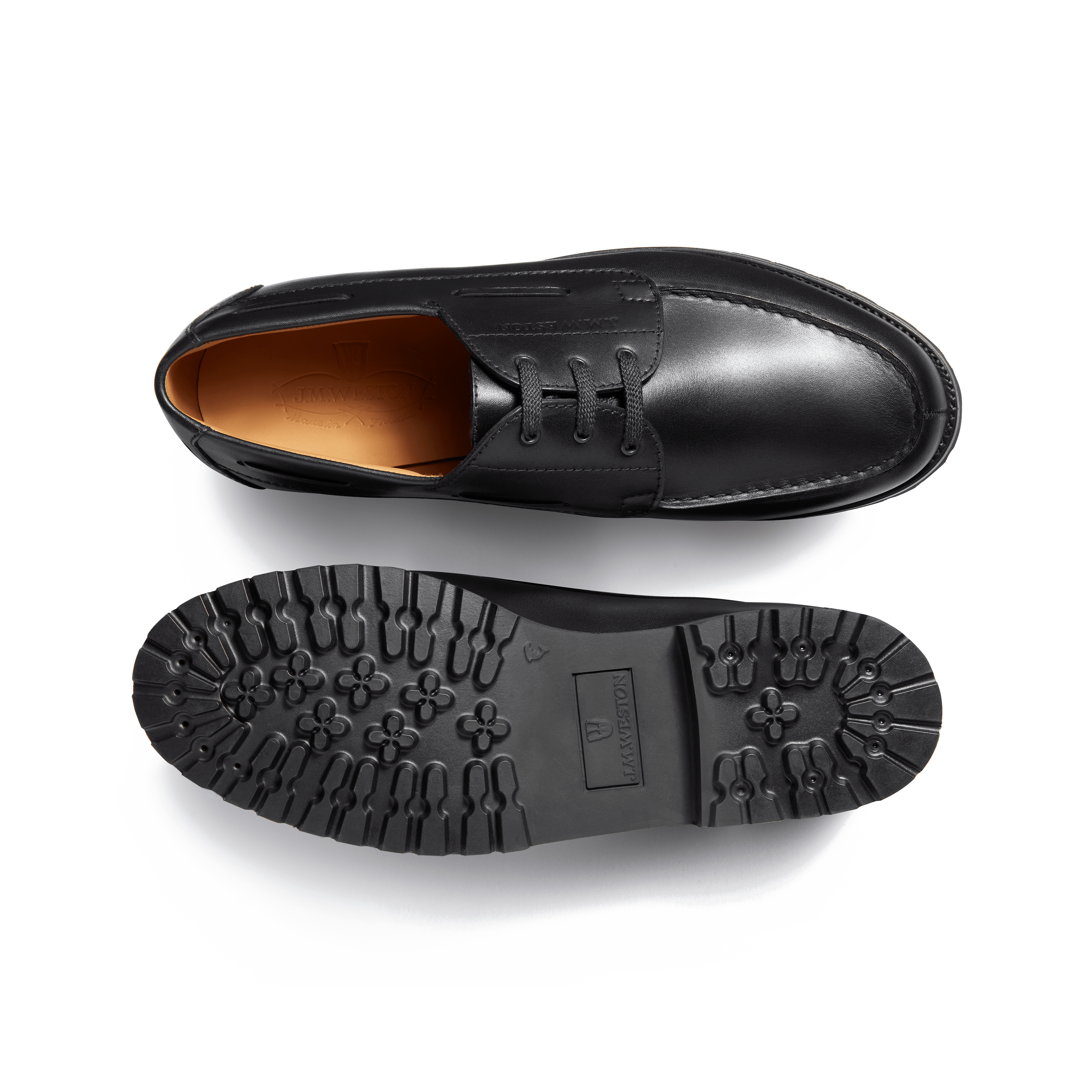 Men s Black Leather Deck Derby J.M. Weston