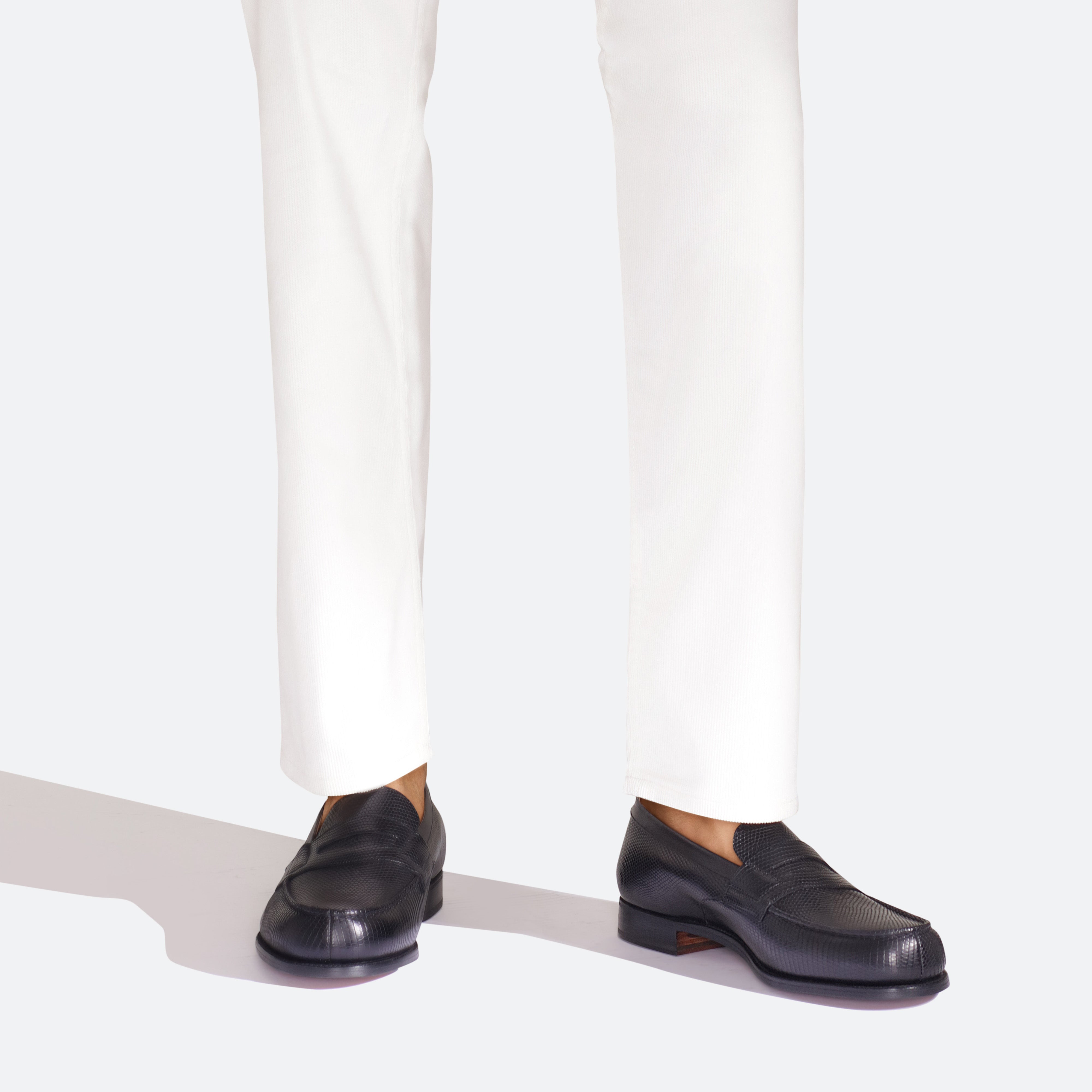 Mocassin 180 homme en Lézard noir – Weston