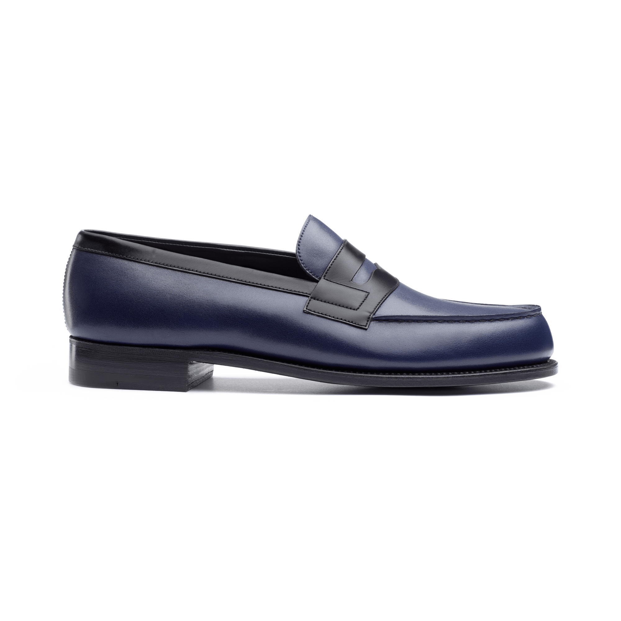 Mocassin 180 [homme cuir lisse noir et bleu océan]