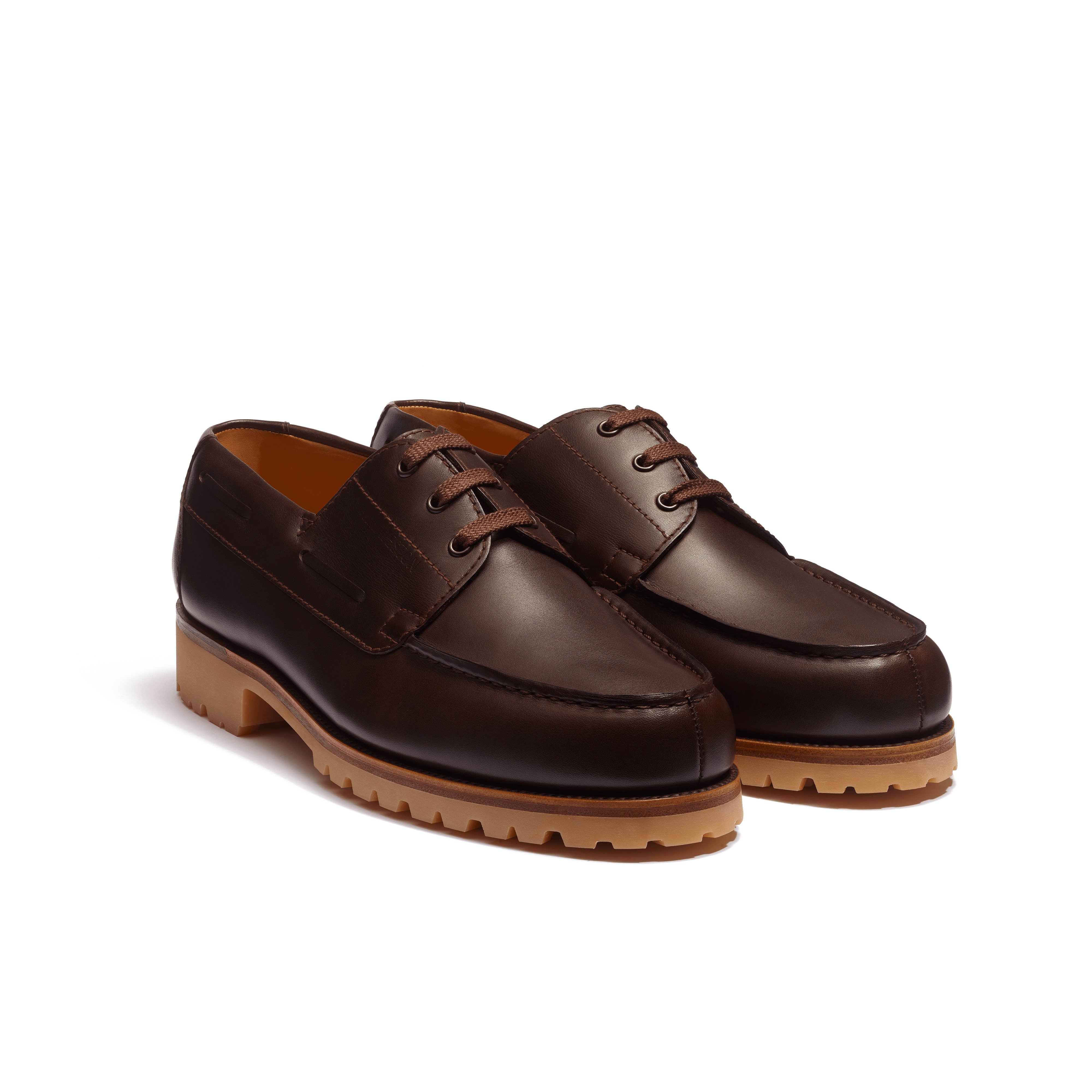 Men s Coffee soft calfskin Deck Derby J.M. Weston