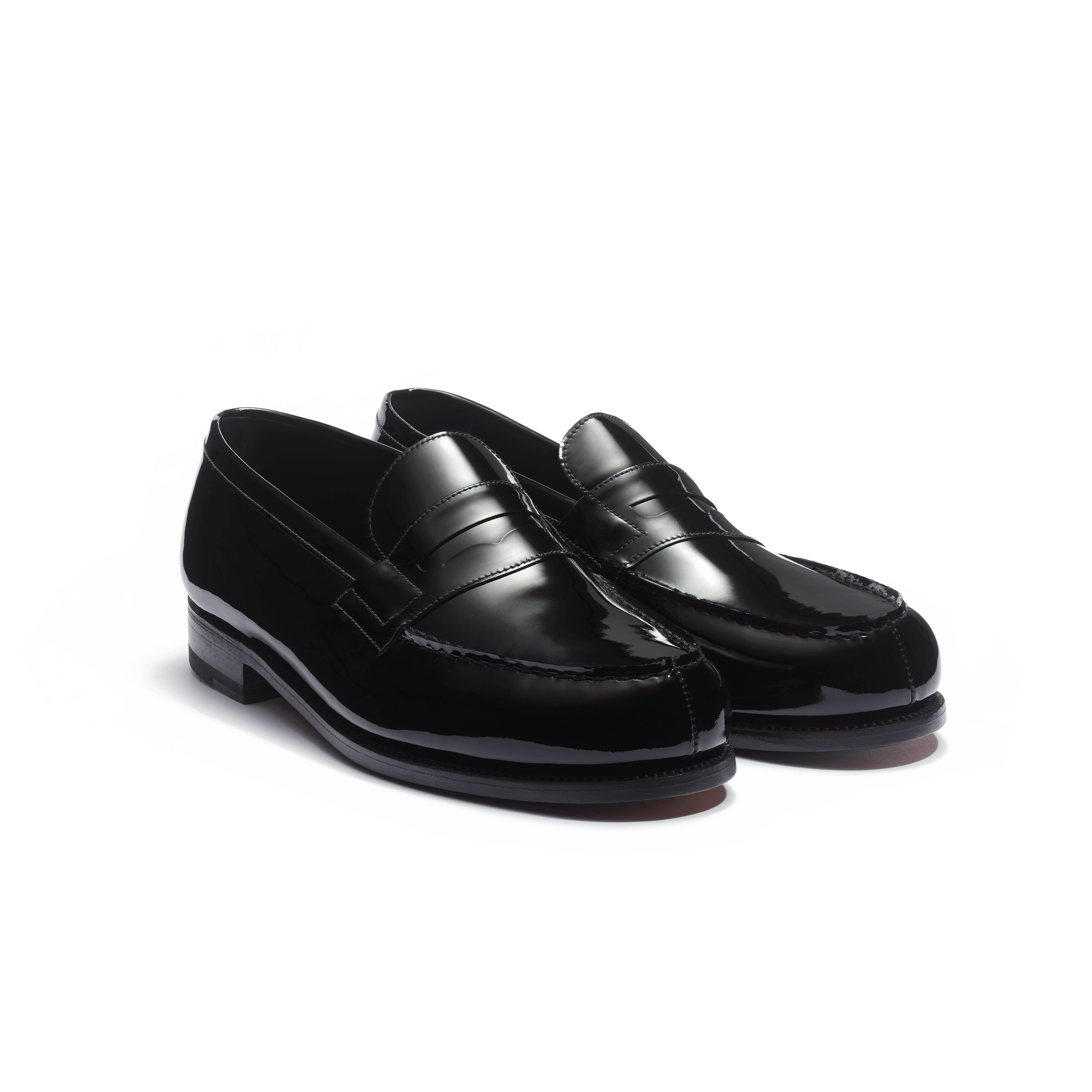 Mens black 2025 patent loafers