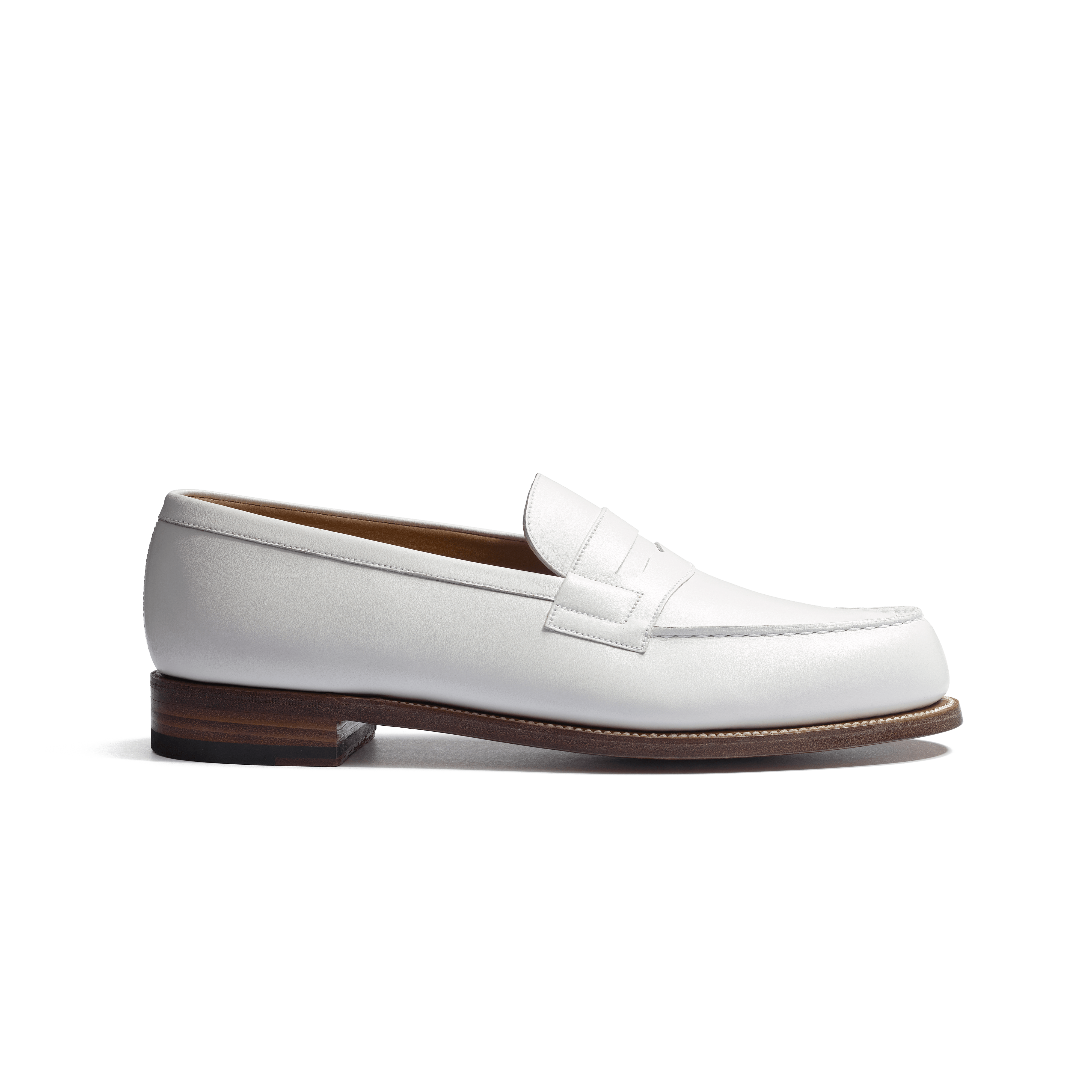 Men s White Leather 180 Loafer J.M. Weston