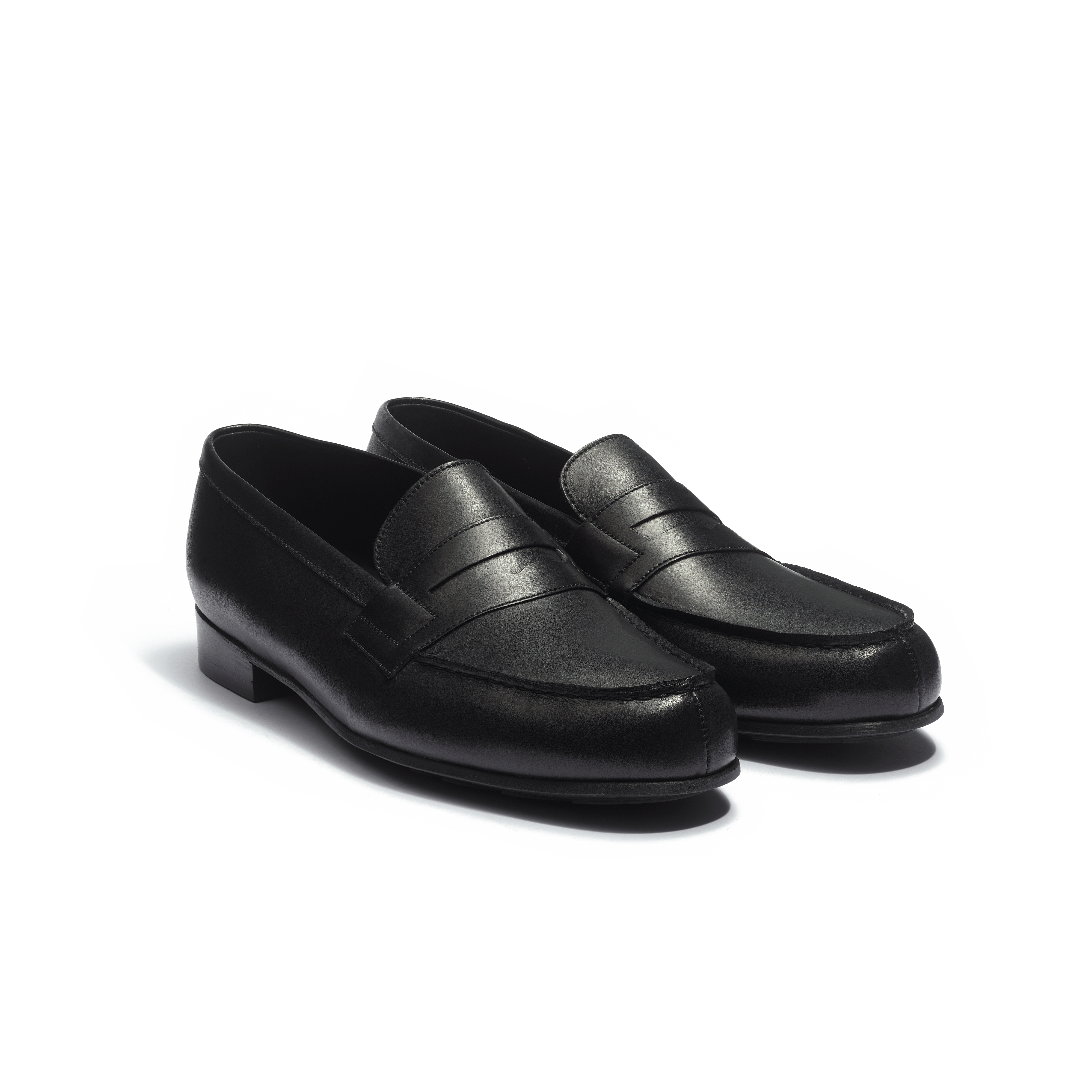 Mocassin 180 leger homme en cuir veau lisse noir J.M. Weston