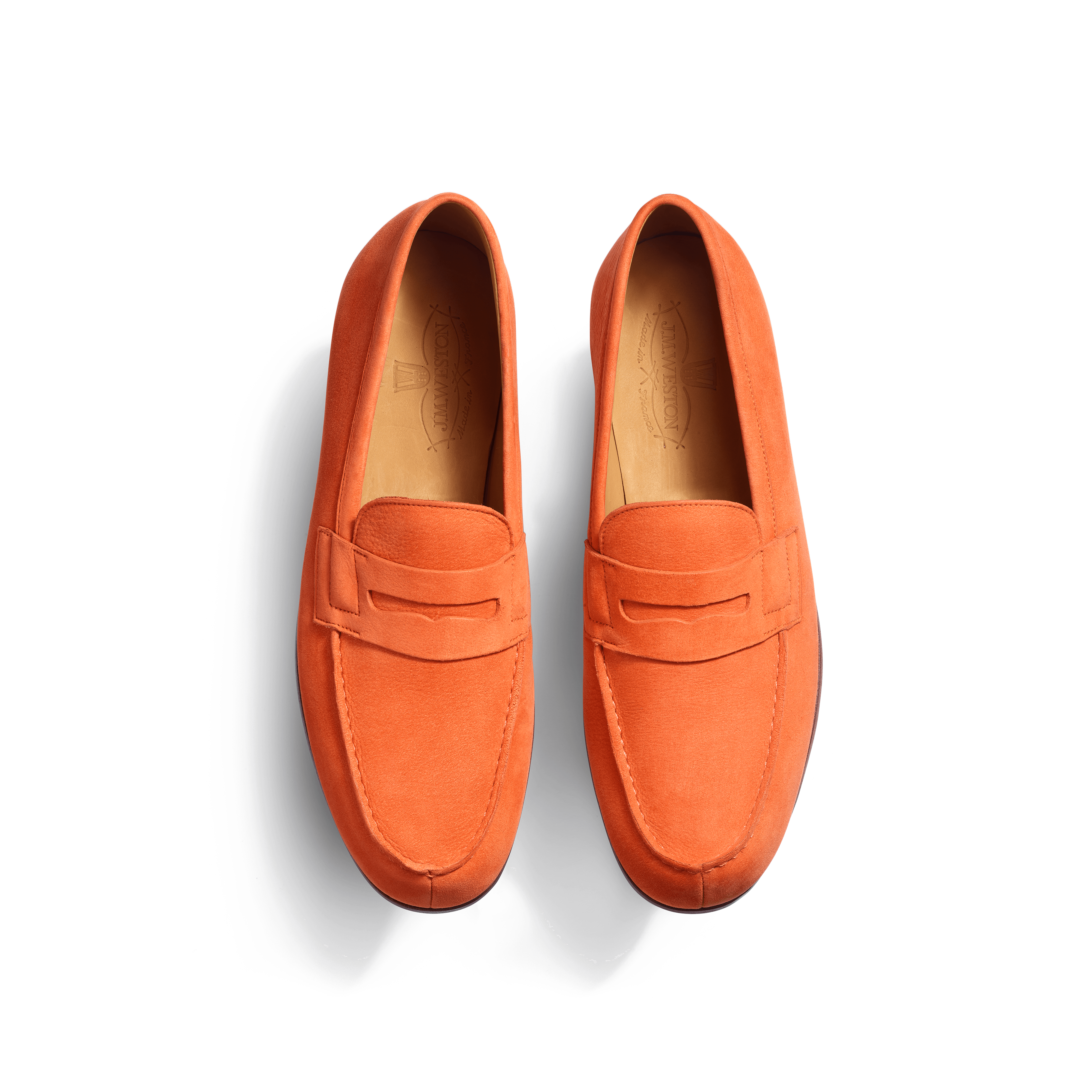 Men's Orange nubuck Le Moc' Weston Loafer | J.M. Weston Men's Orange nubuck Le Moc' Weston Loafer | J.M. Weston