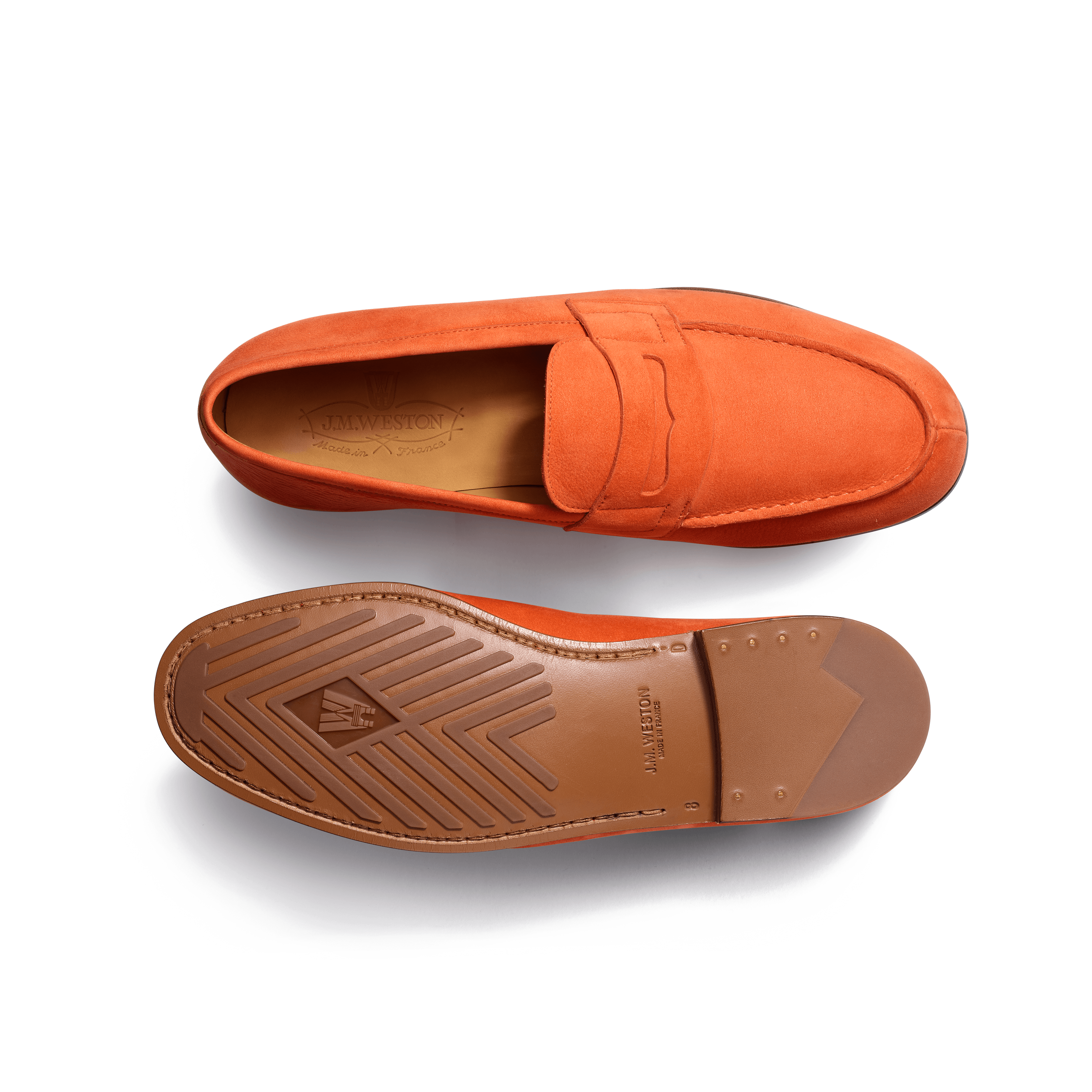 Men's Orange nubuck Le Moc' Weston Loafer | J.M. Weston Men's Orange nubuck Le Moc' Weston Loafer | J.M. Weston