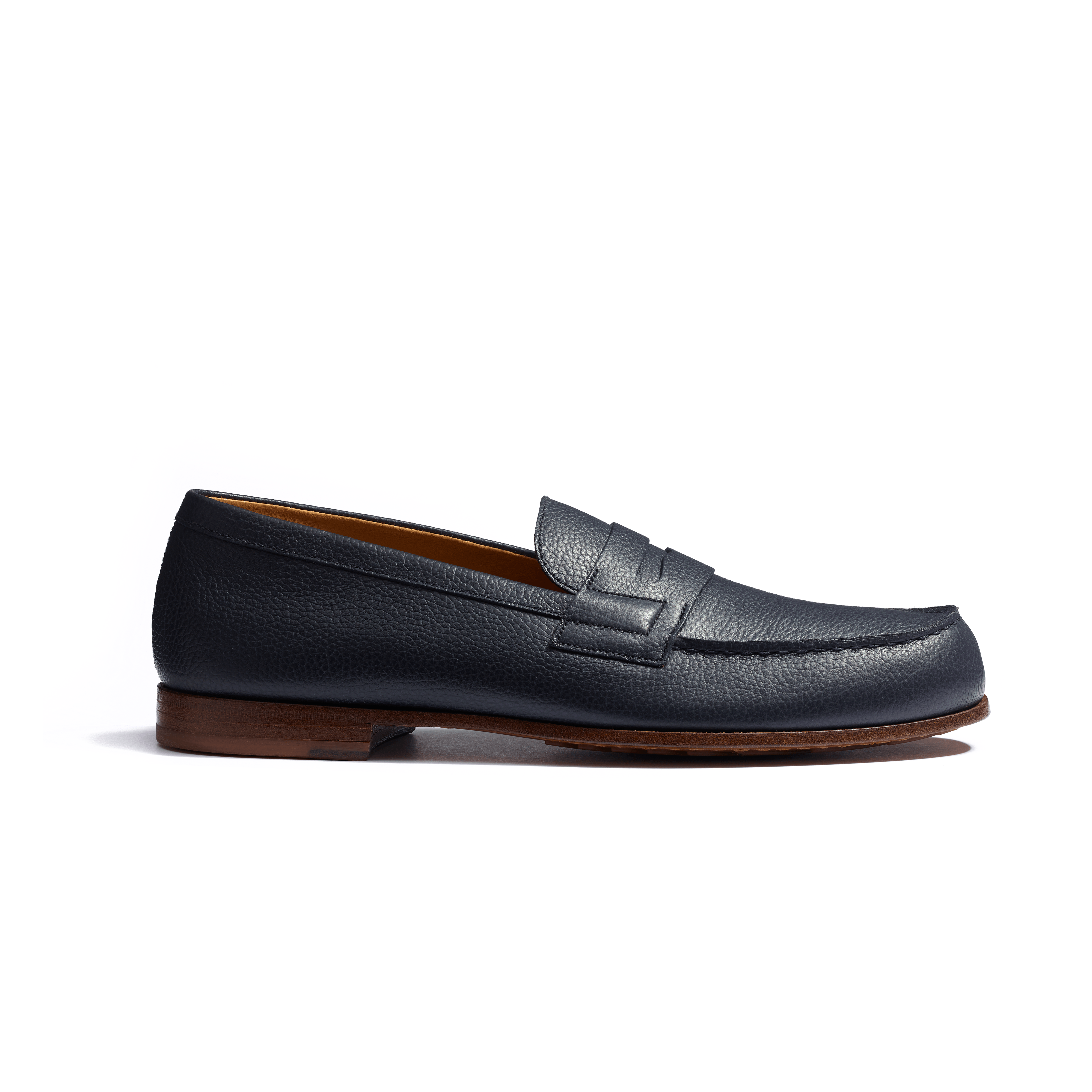 Men's Navy grained calfskin Le Moc' Weston Loafer | J.M. Weston Men's Navy grained calfskin Le Moc' Weston Loafer | J.M. Weston