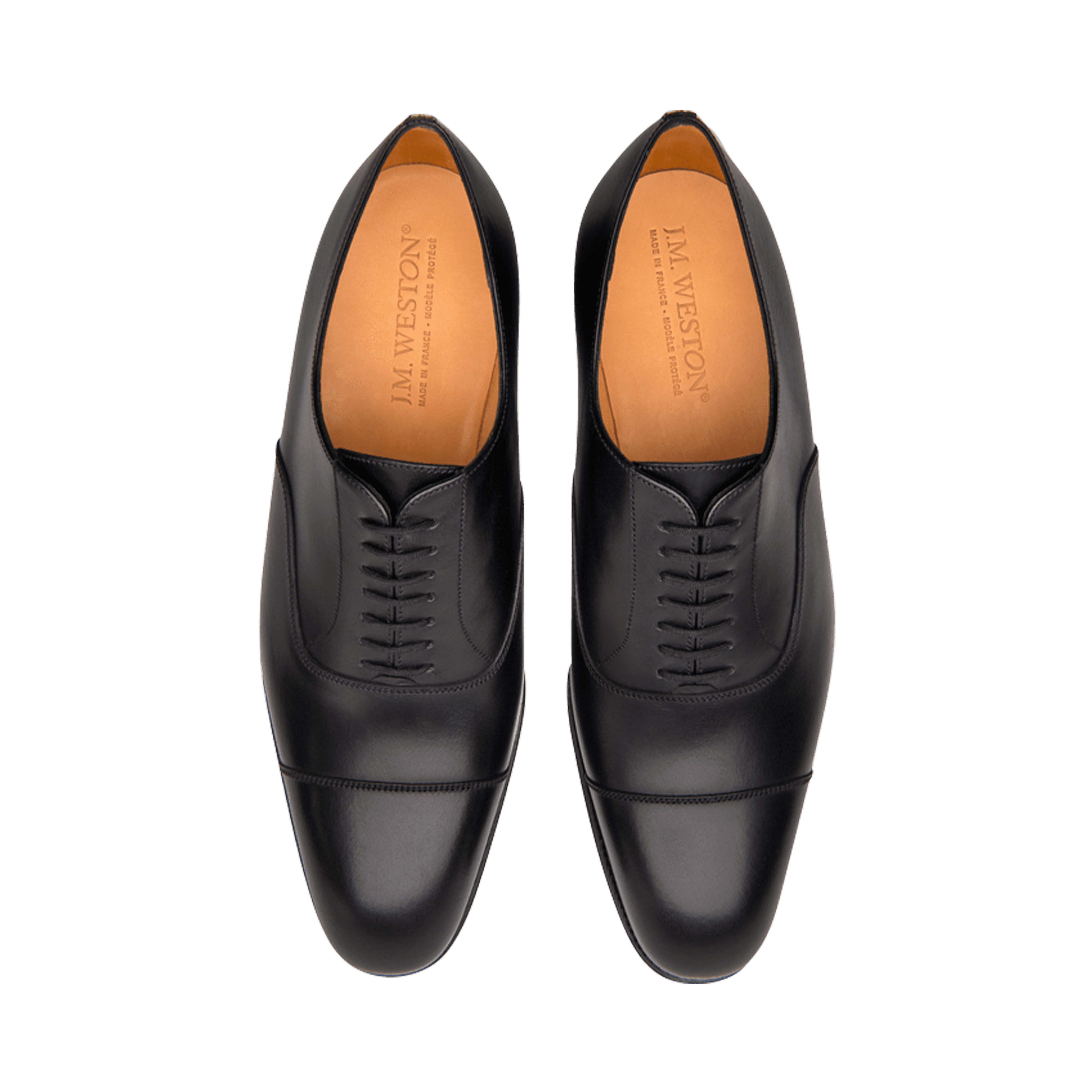 Men's Savile Cap Toe Oxford Black Leather – J.M. Weston