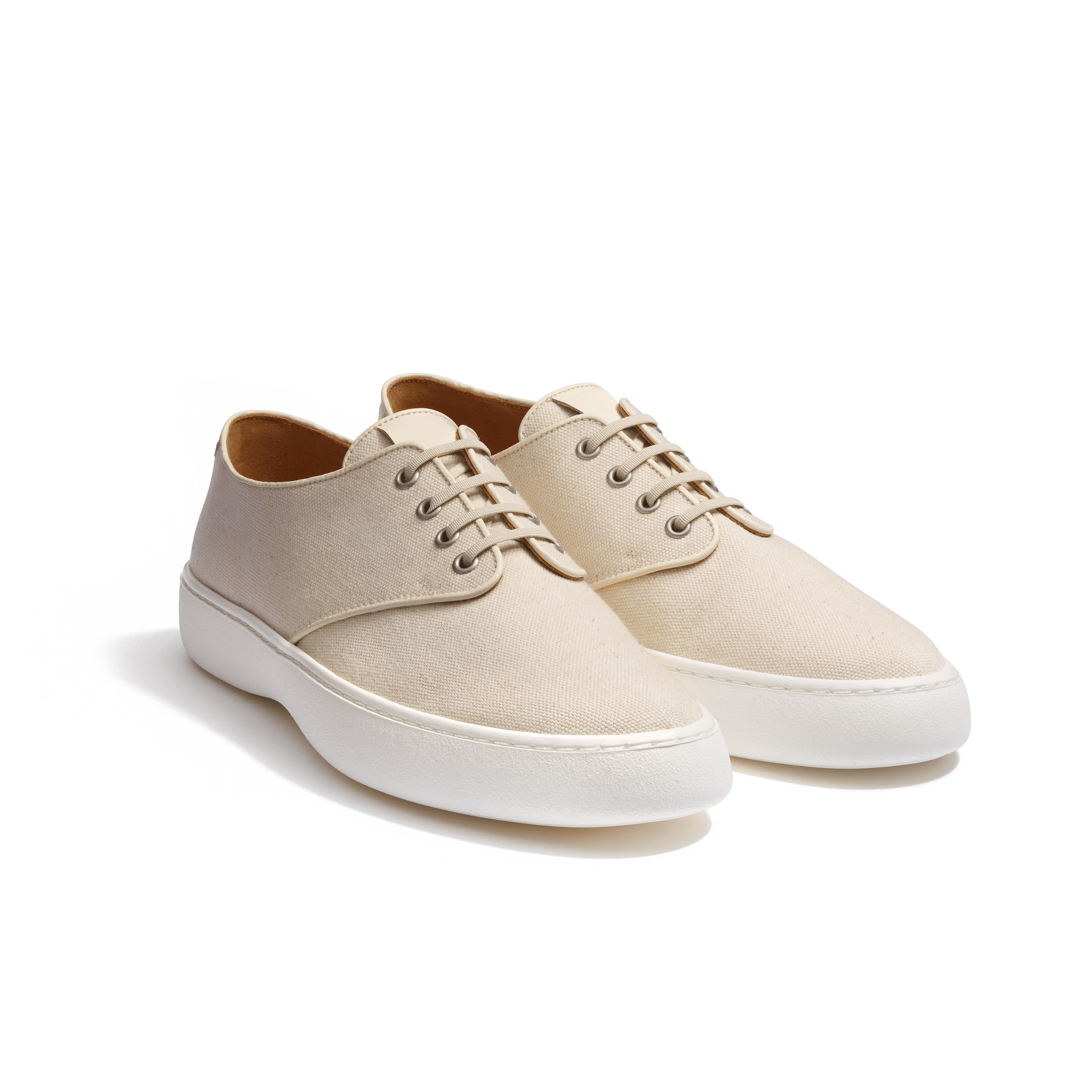 Men's Tennis 1938 Beige cotton canvas with white sole | J.M. Weston Men's Tennis 1938 Beige cotton canvas with white sole | J.M. Weston