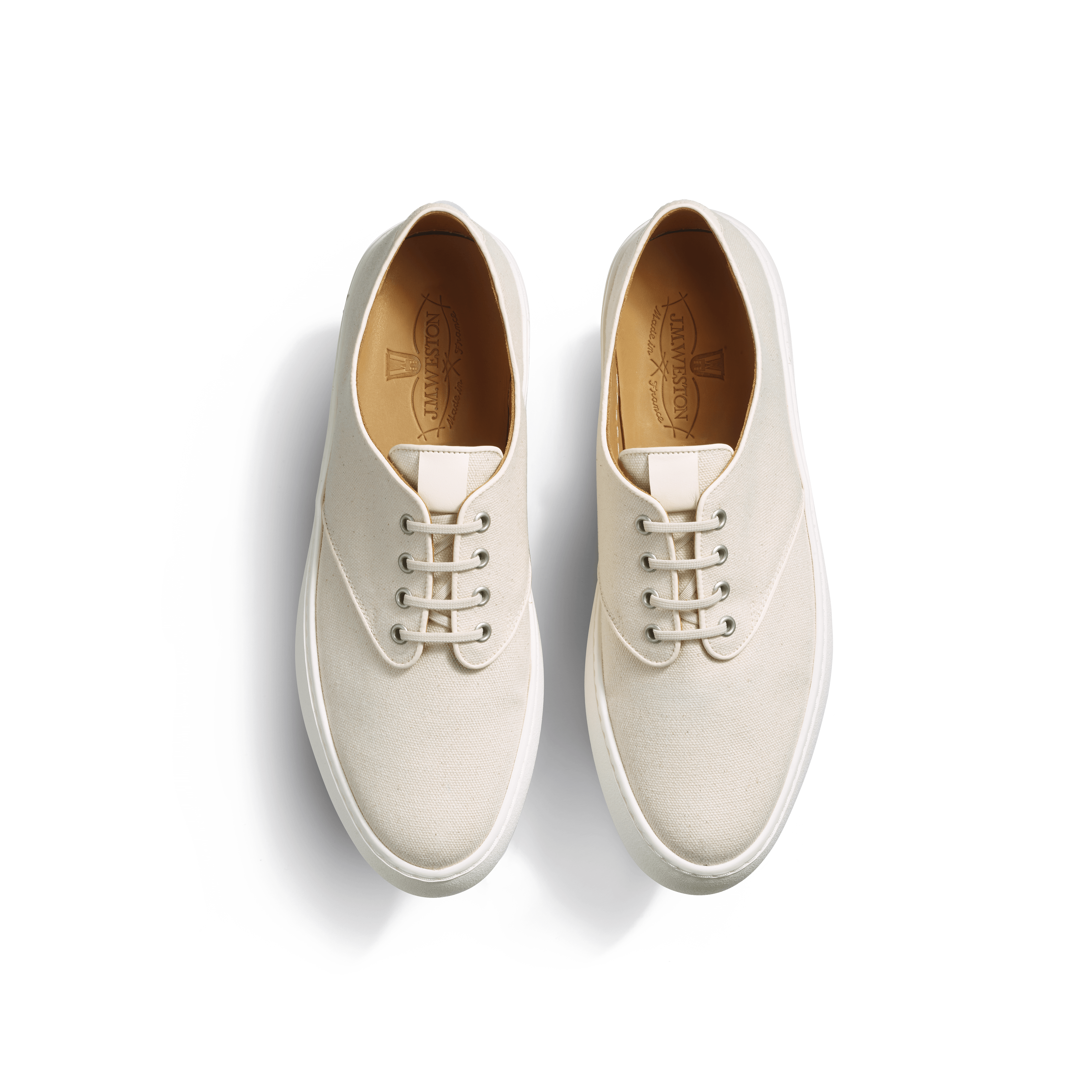 Men's Tennis 1938 Beige cotton canvas with white sole | J.M. Weston Men's Tennis 1938 Beige cotton canvas with white sole | J.M. Weston
