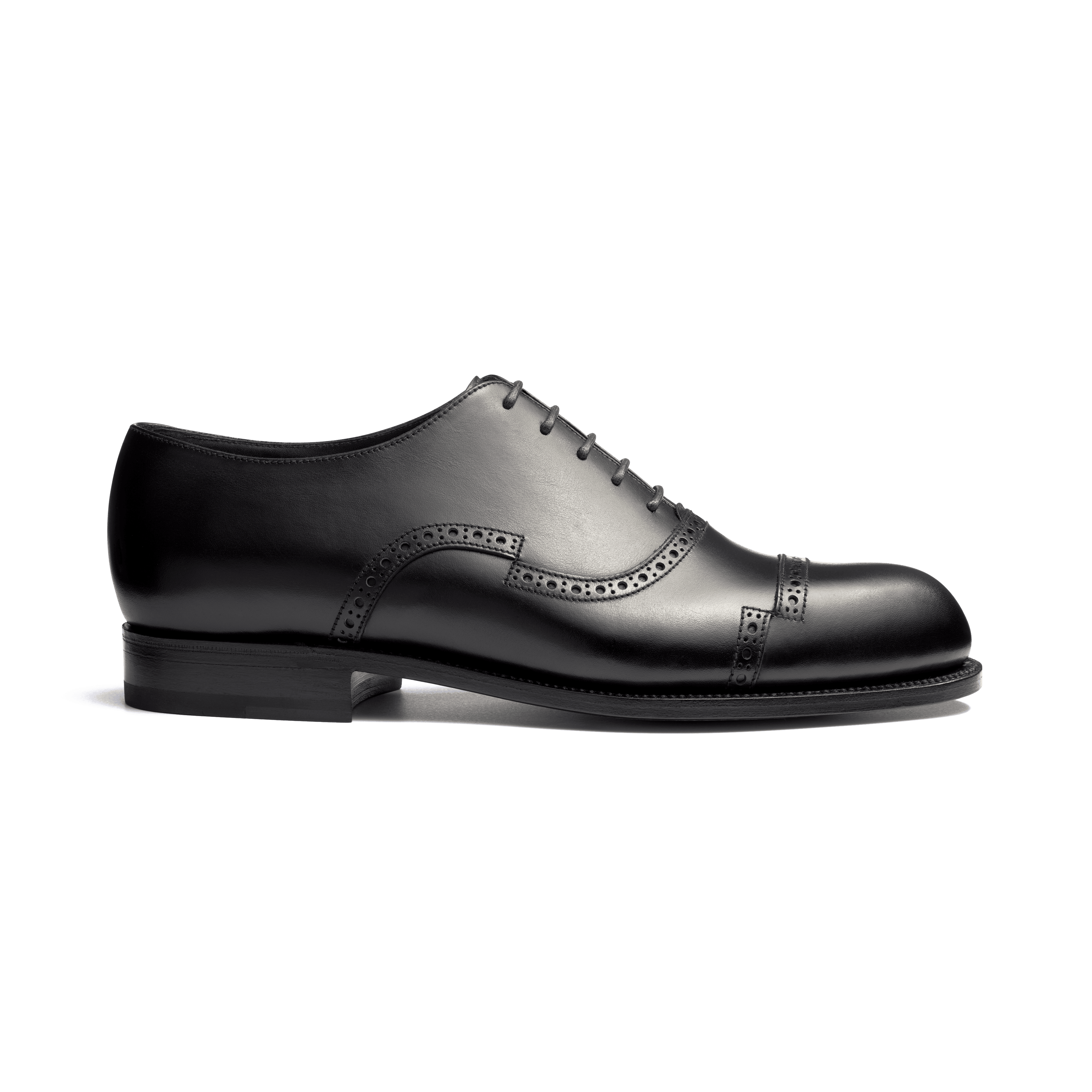 Men'sRaphael Cap Toe Oxford Shoe With Perforations Black Leather Men'sRaphael Cap Toe Oxford Shoe With Perforations Black Leather