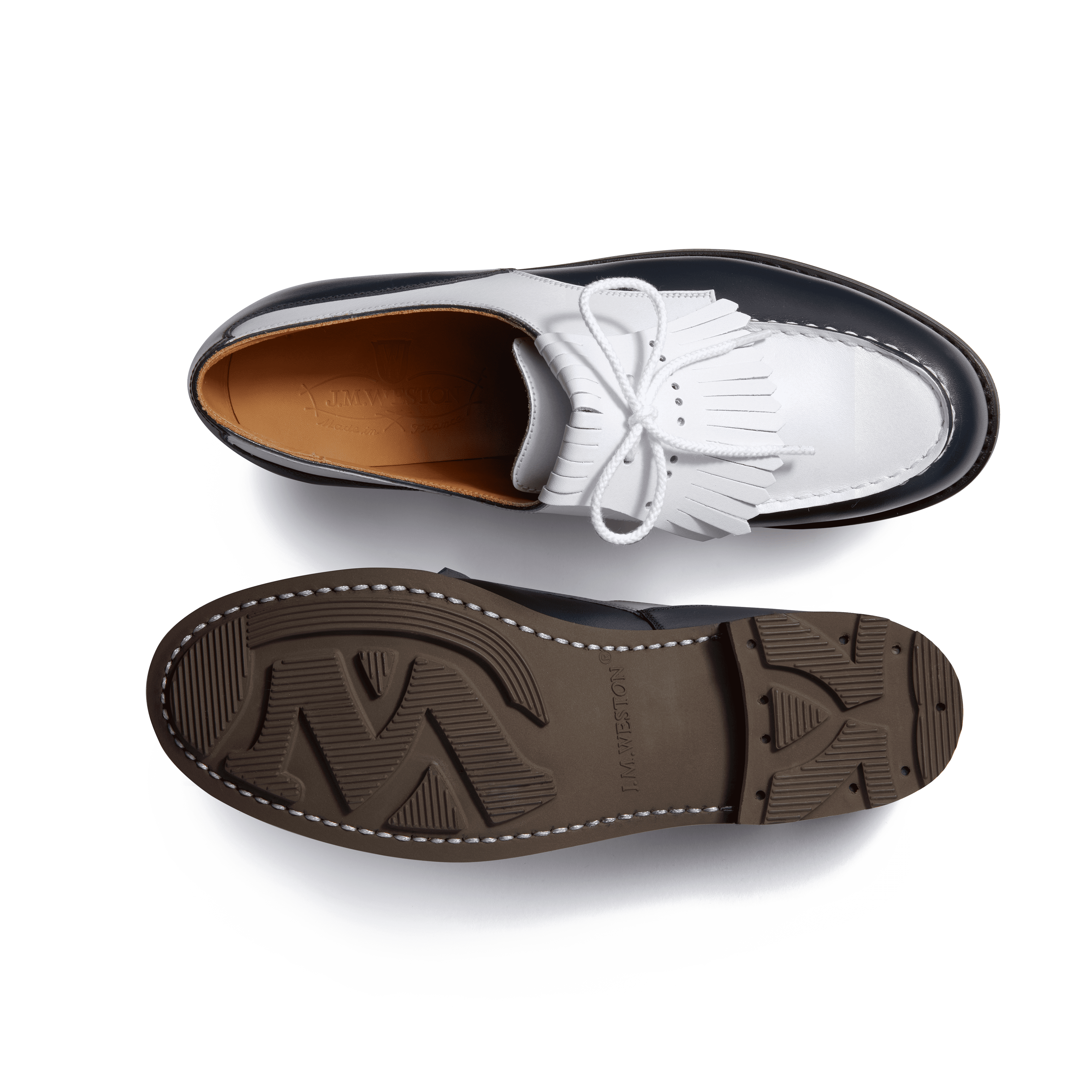 Women's Blue and White Leather Golf Derby – J.M. Weston Women's Blue and White Leather Golf Derby – J.M. Weston