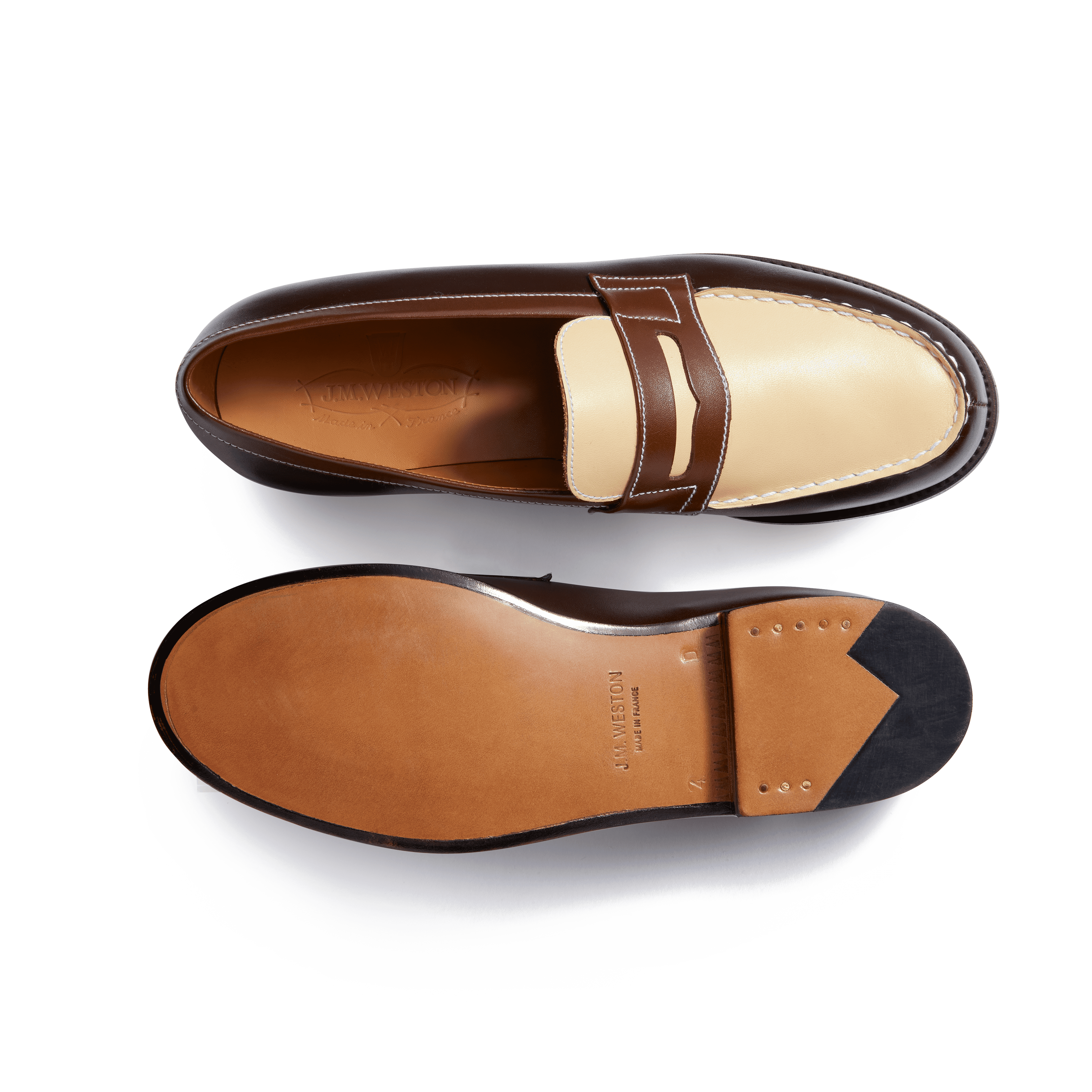 Mocassin 180 femme en cuir camaieu de marron J.M. Weston