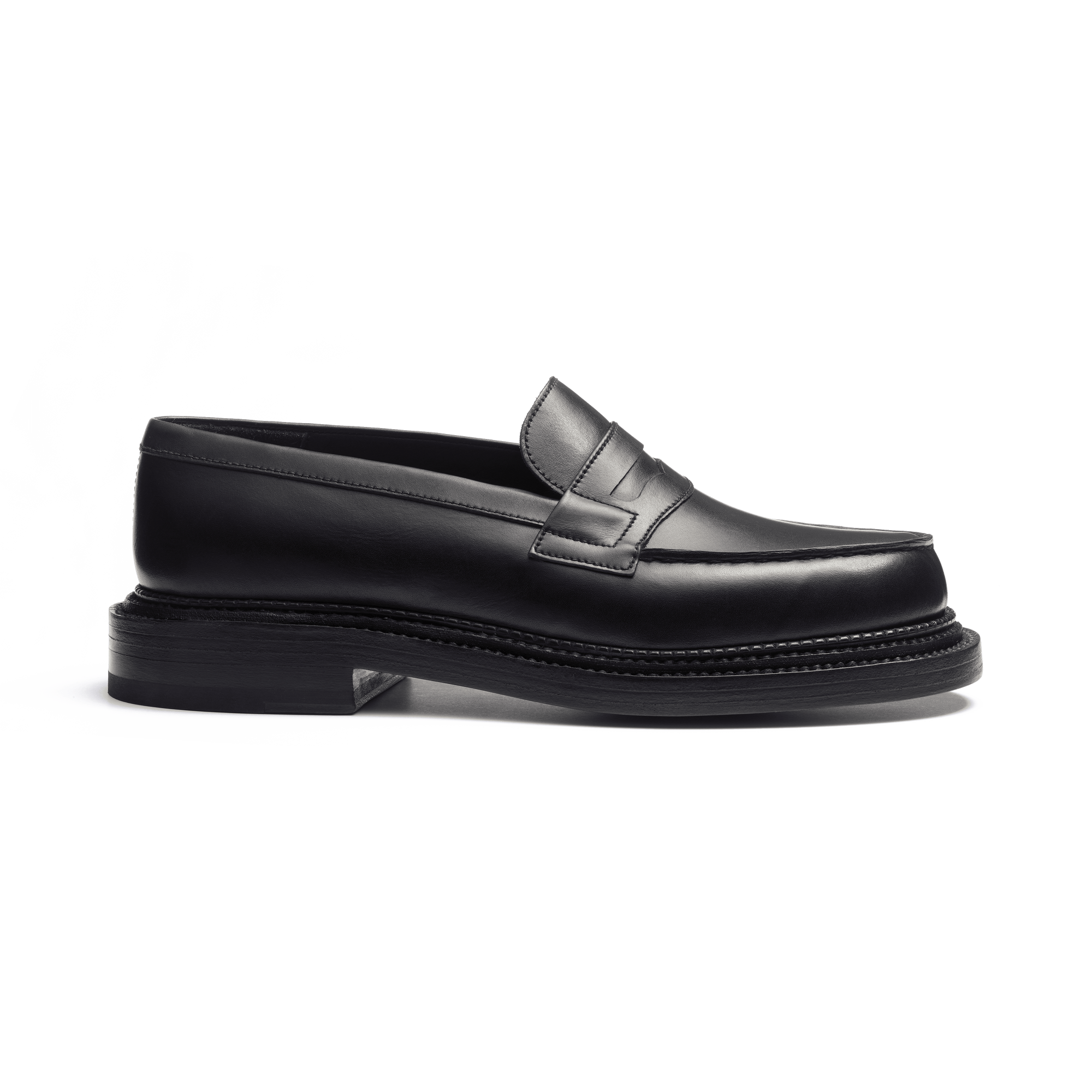 Mocassin 180 Triple semelle [femme cuir lisse noir]