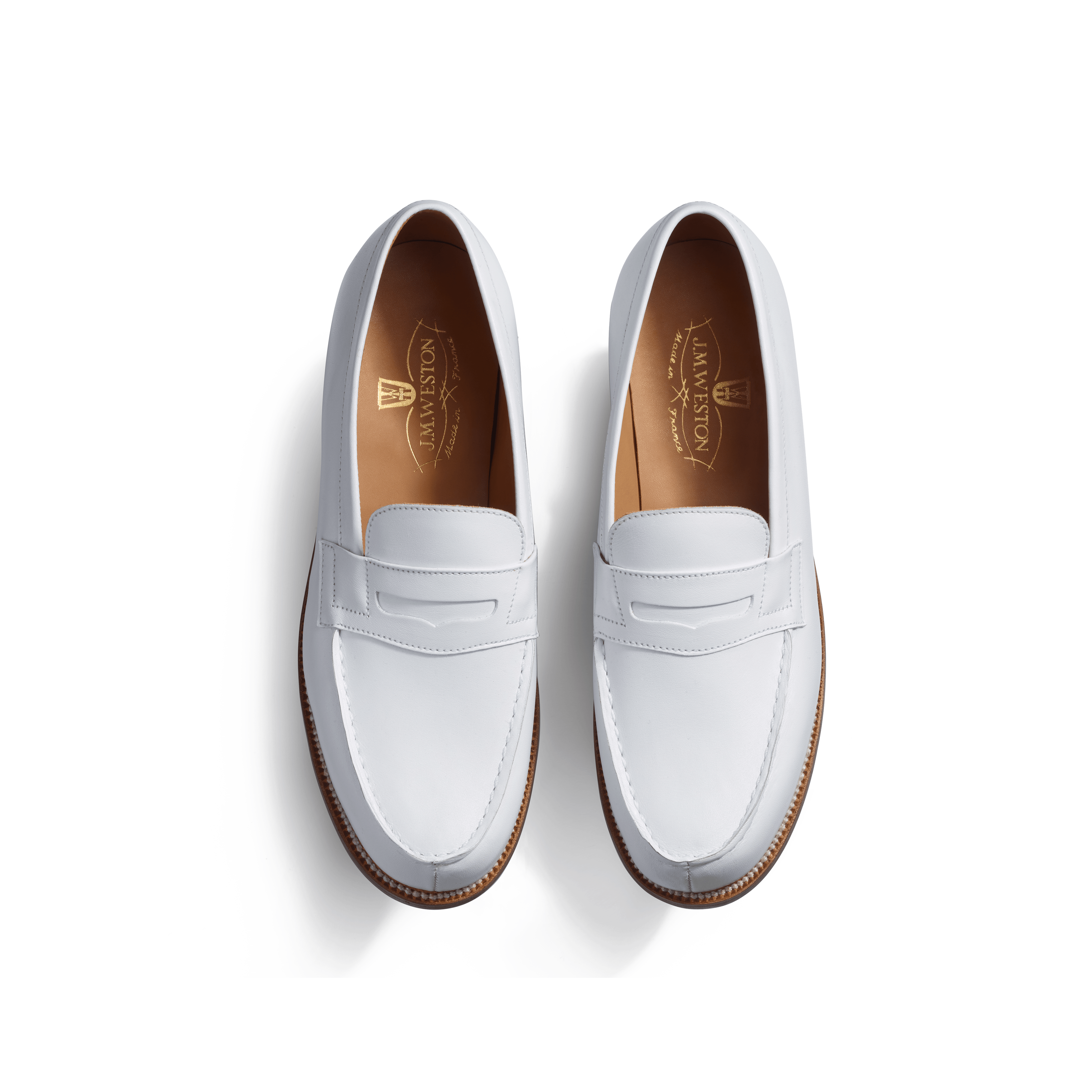 Mocassin 180 femme en cuir lisse blanc – Weston - Main Image