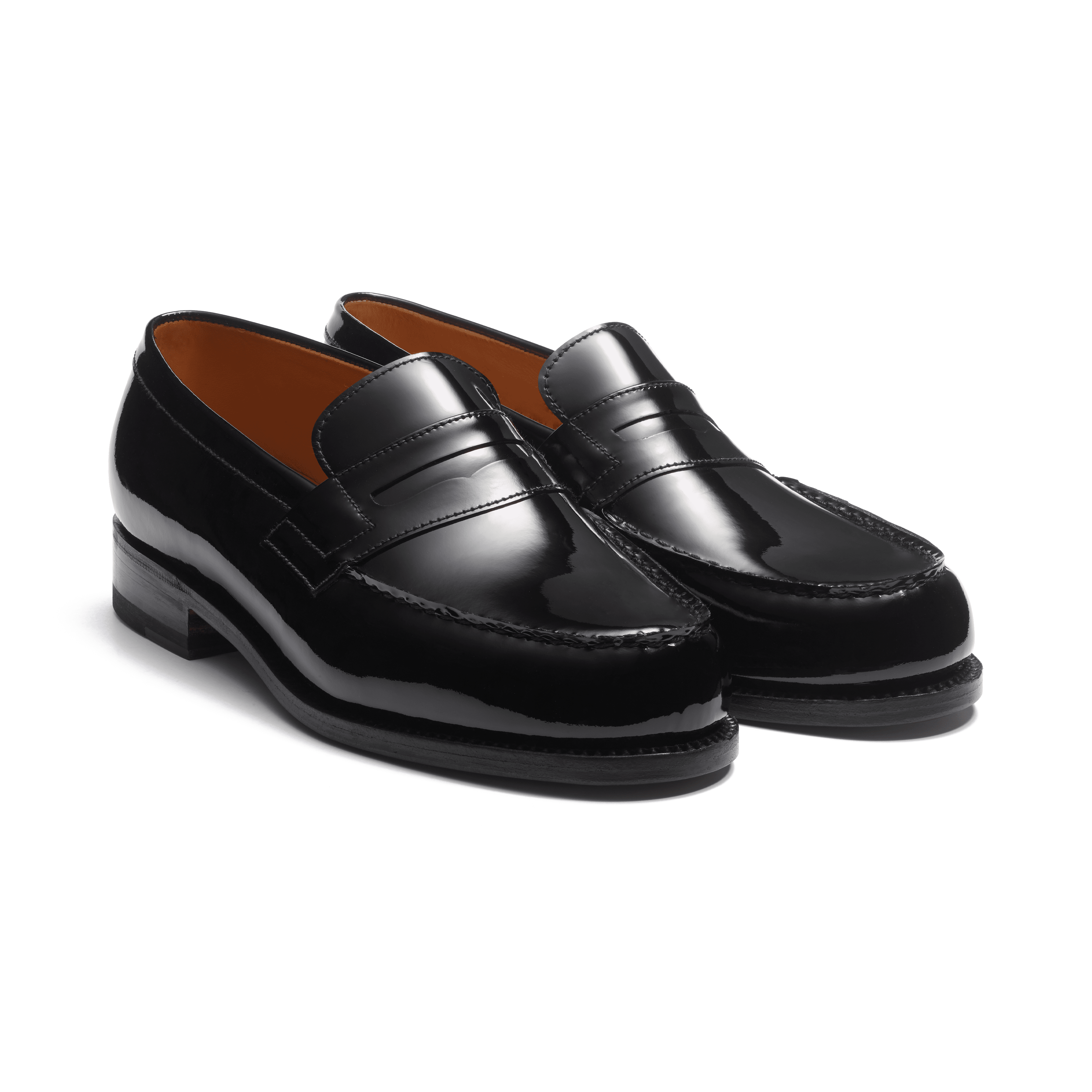 Mocassin noir vernis sales