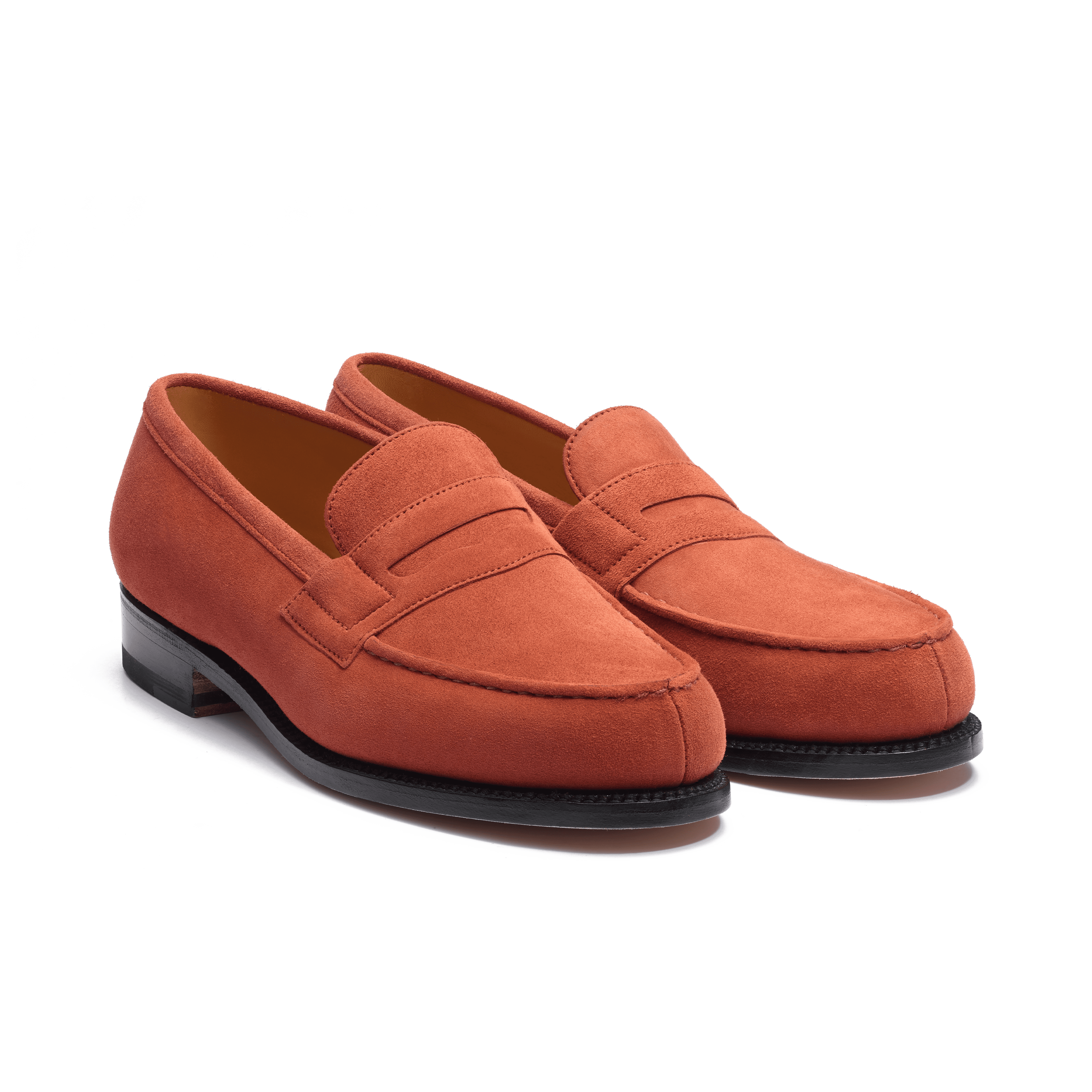 Mocassin 180 femme en velours orange J.M. Weston