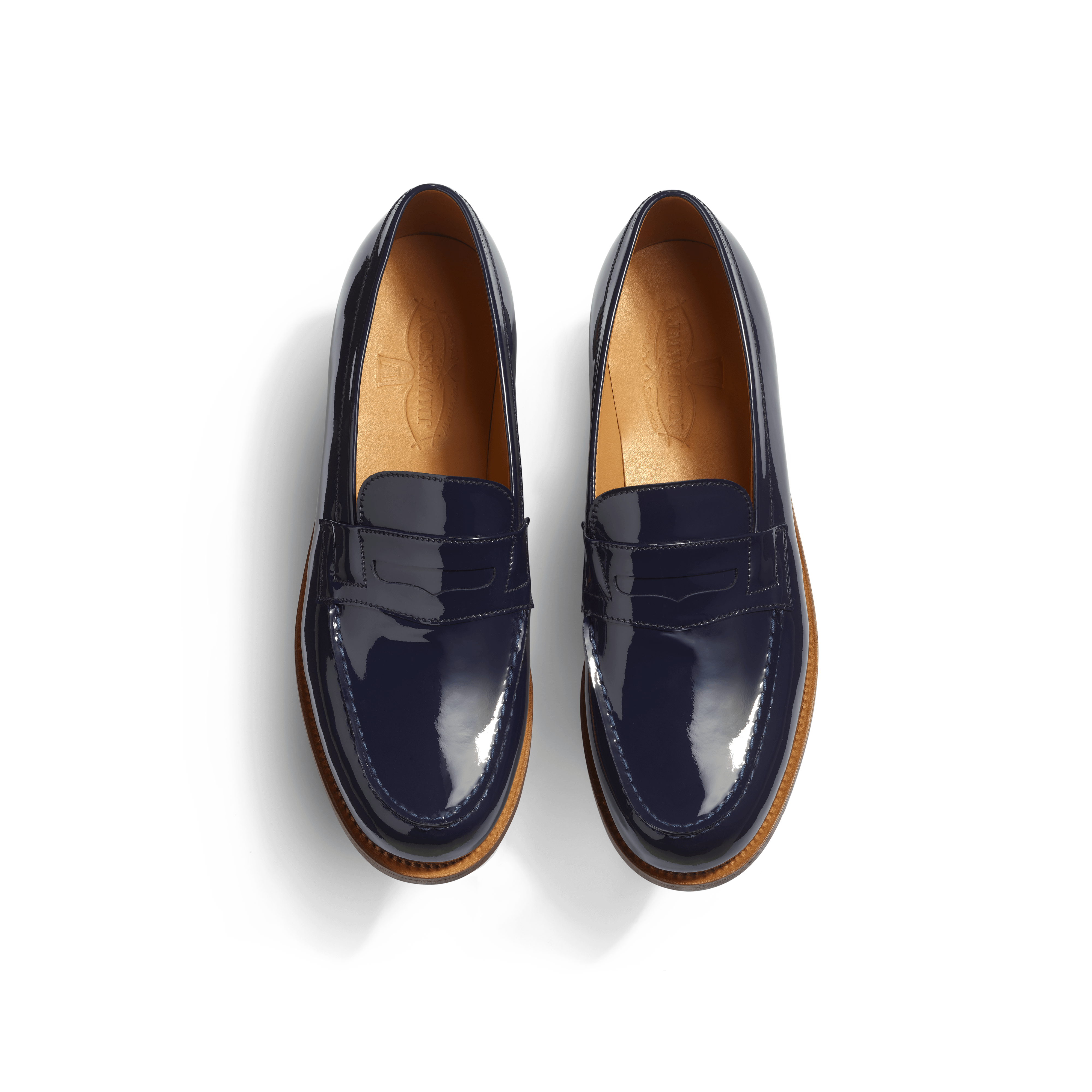 Navy 2025 patent loafers