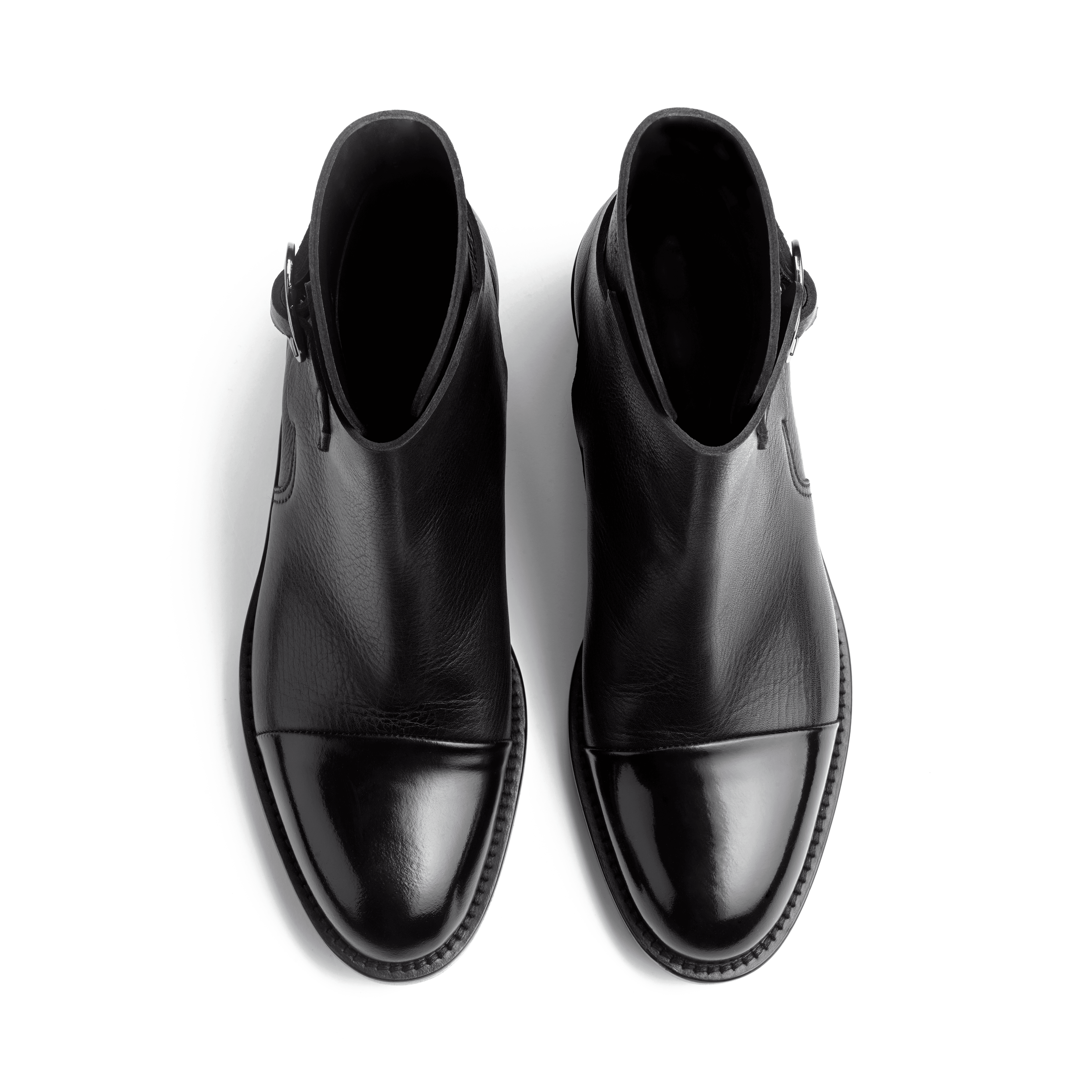 Bottine Jodhpur boucle femme en cuir grain noir J.M. Weston