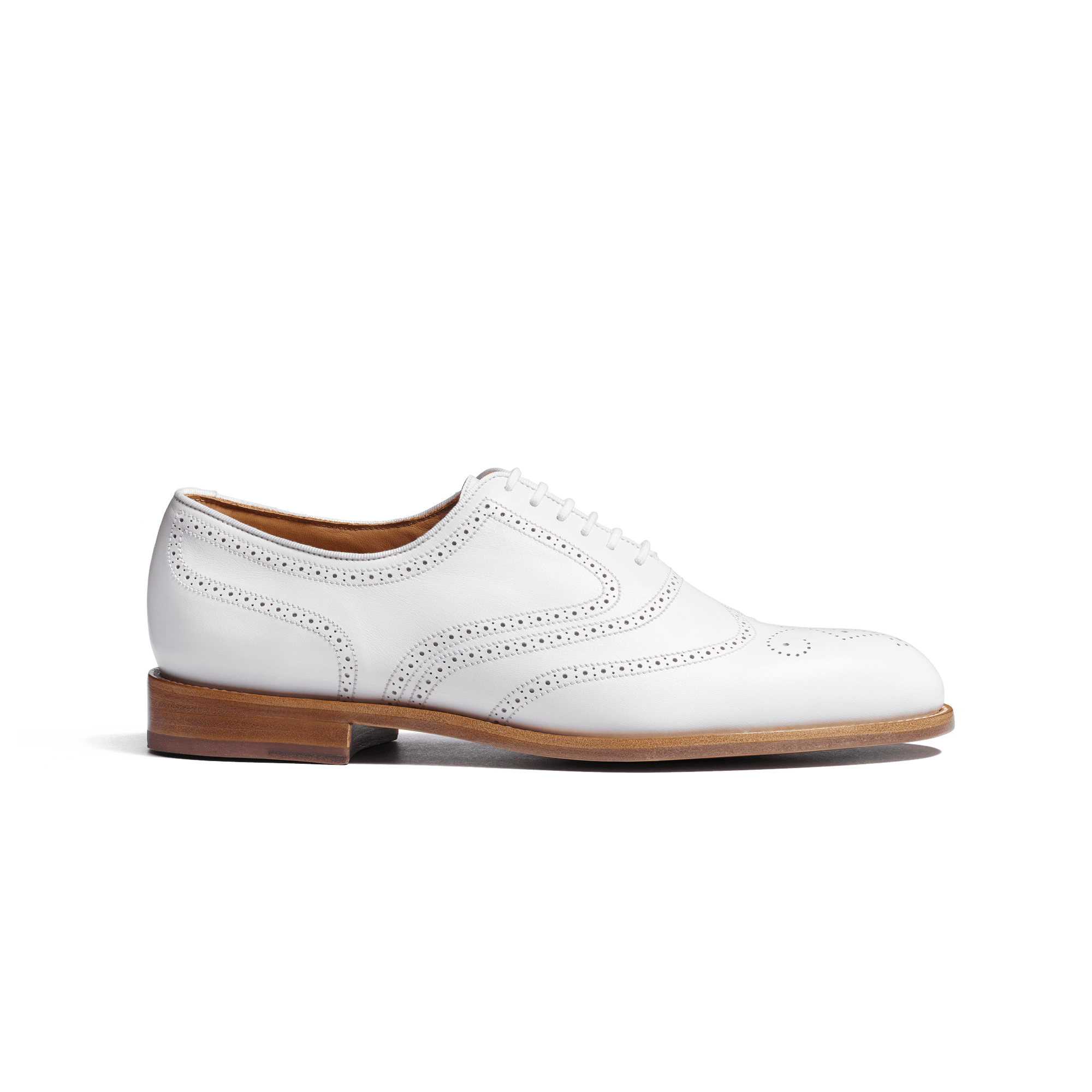 Ultra One Cut Cyclist Oxford Shoe With Perforated Tip[Women White soft calfskin]