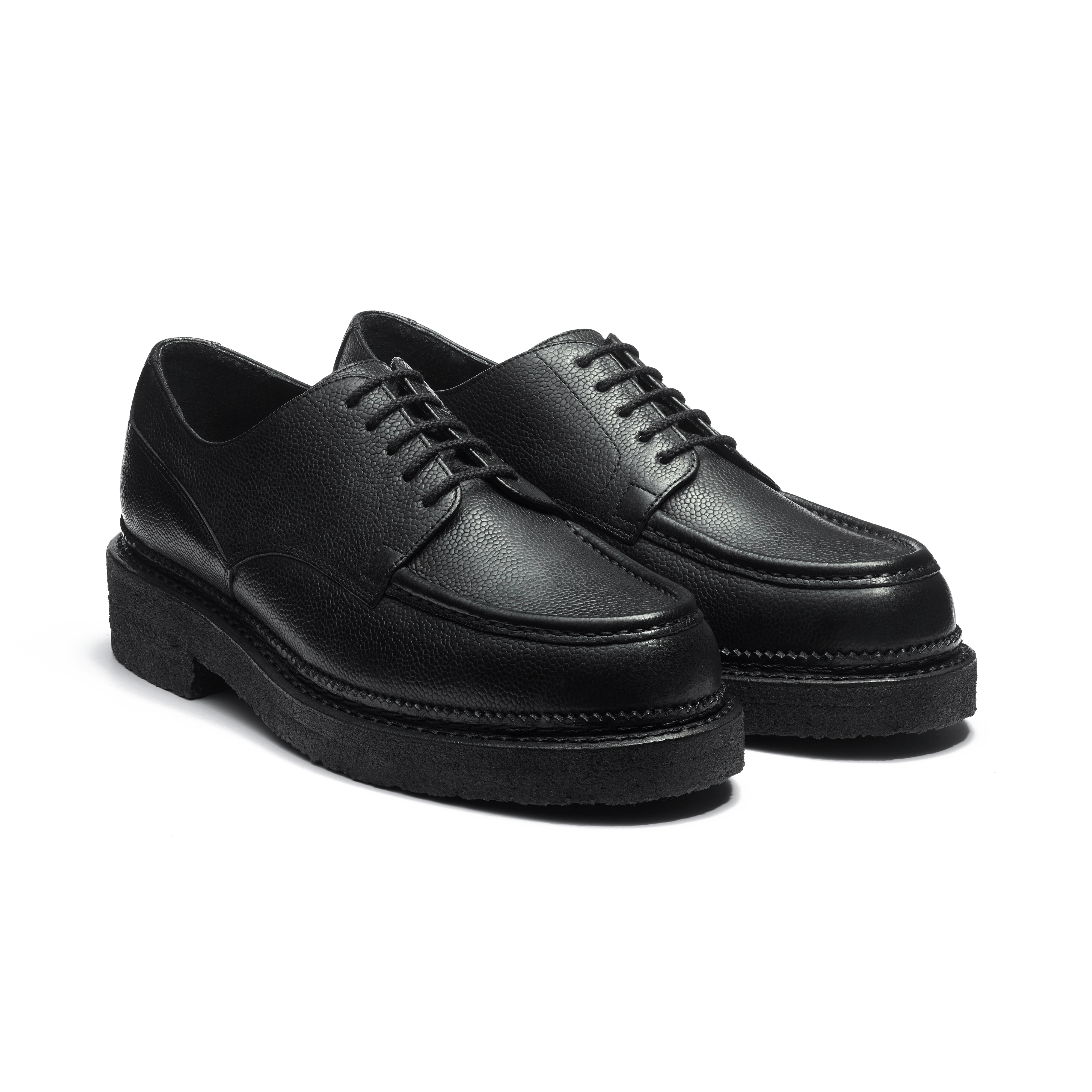 Men's Black Grained Leather Crepe Sole Eugene Golf Derby | J.M. Weston Men's Black Grained Leather Crepe Sole Eugene Golf Derby | J.M. Weston