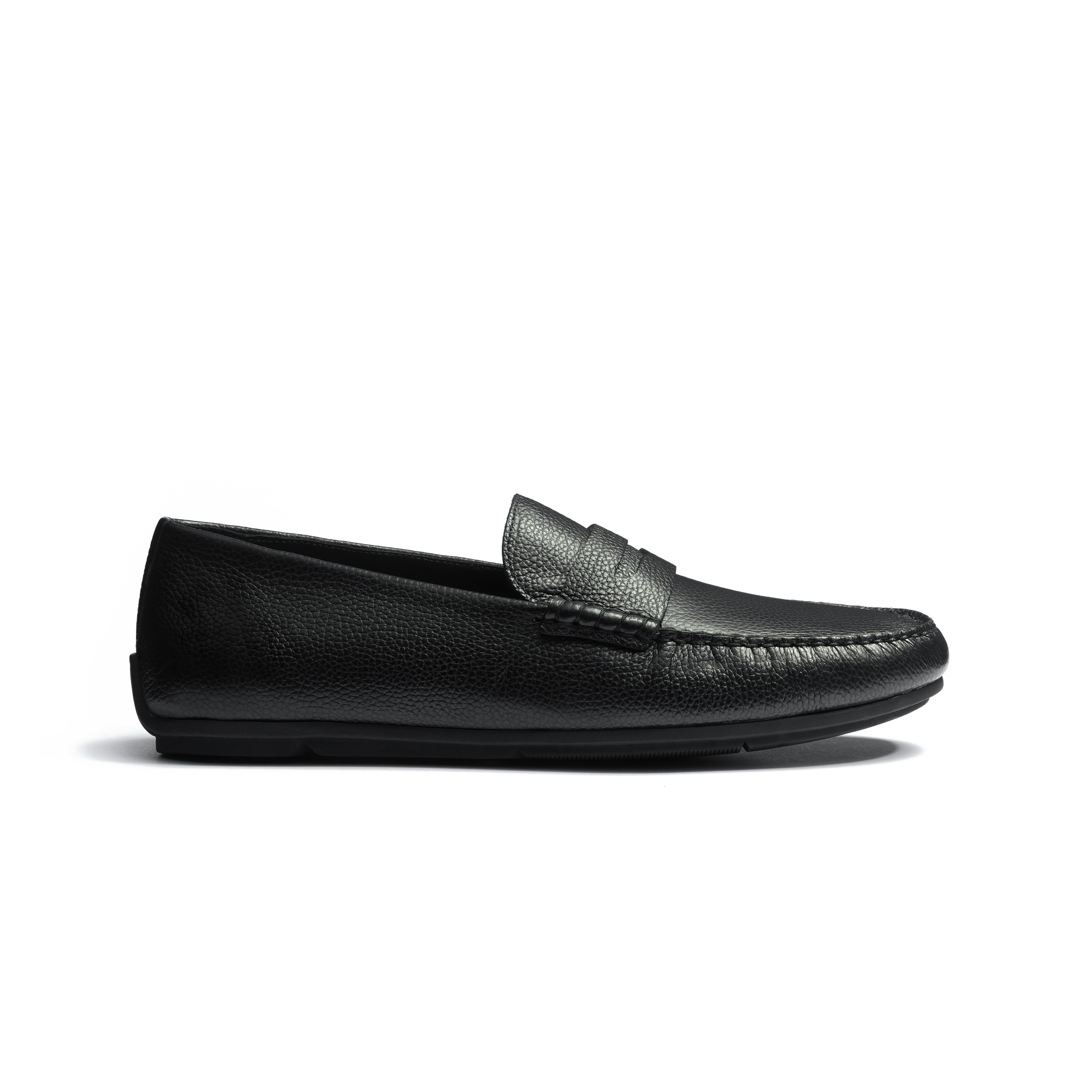 Mocassin de conduite Warning [homme cuir veau grainé noir]