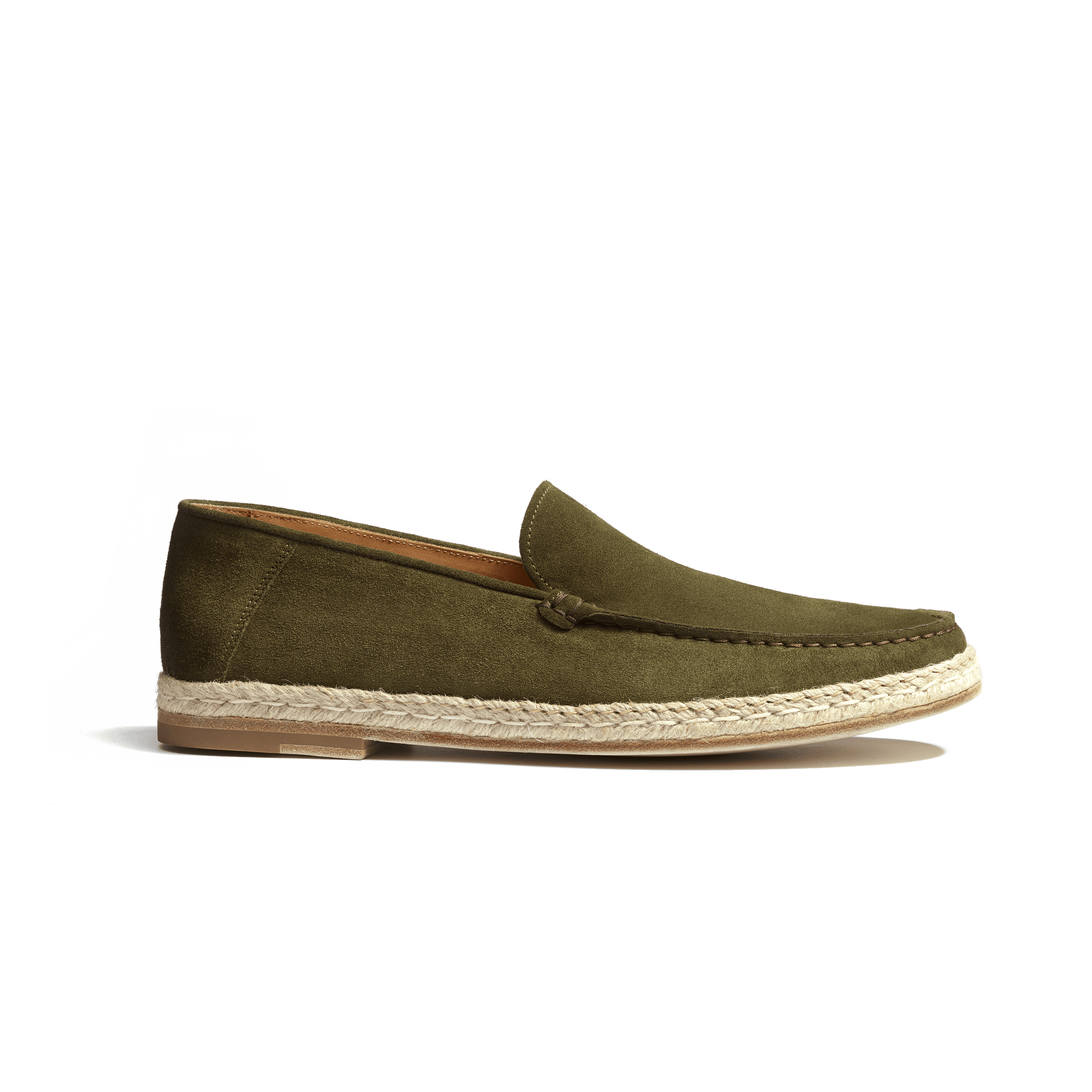 Mocassin Espadrille Uzès [homme cuir velours kaki]