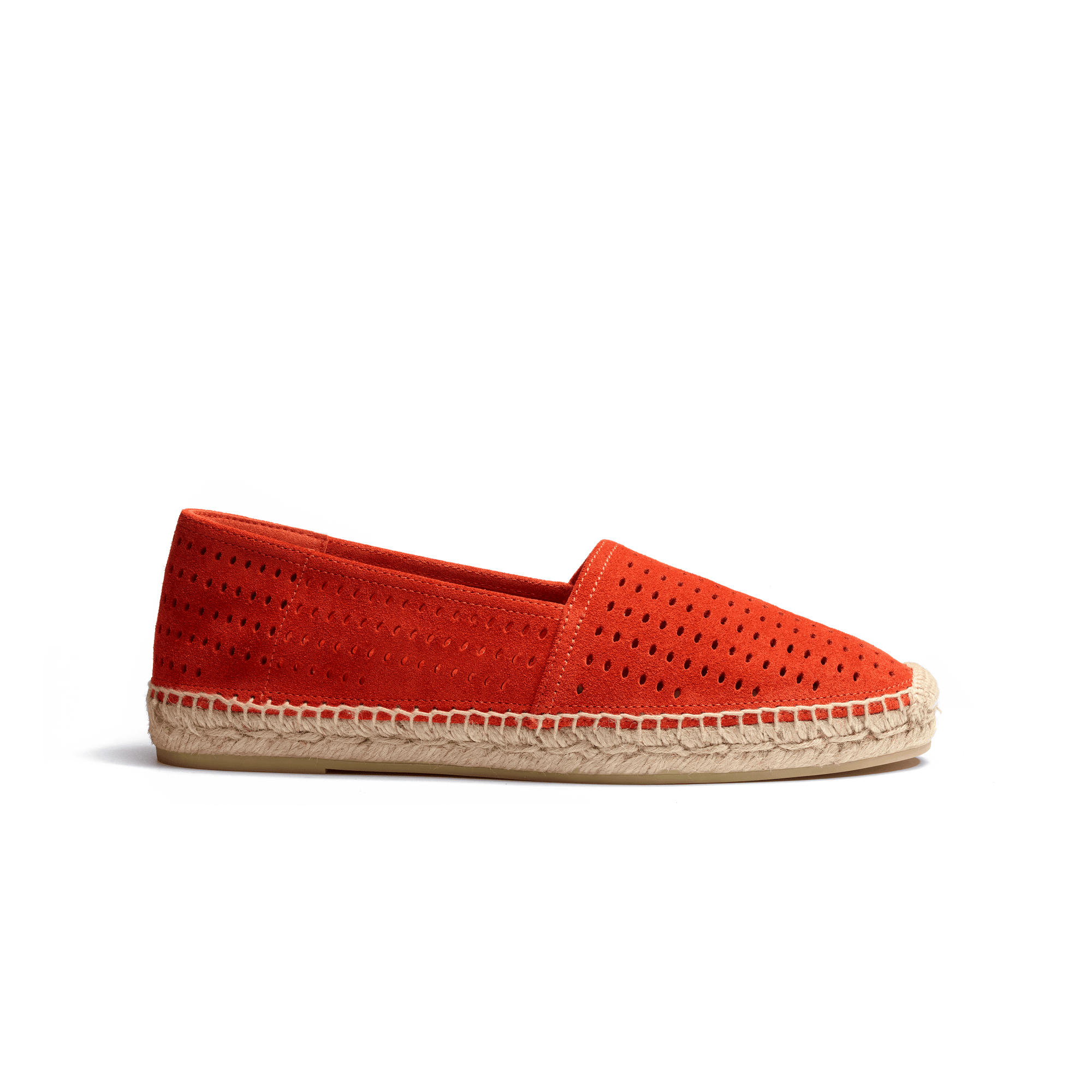 Espadrille Wait and Sea [homme cuir veau velours perforé orange]