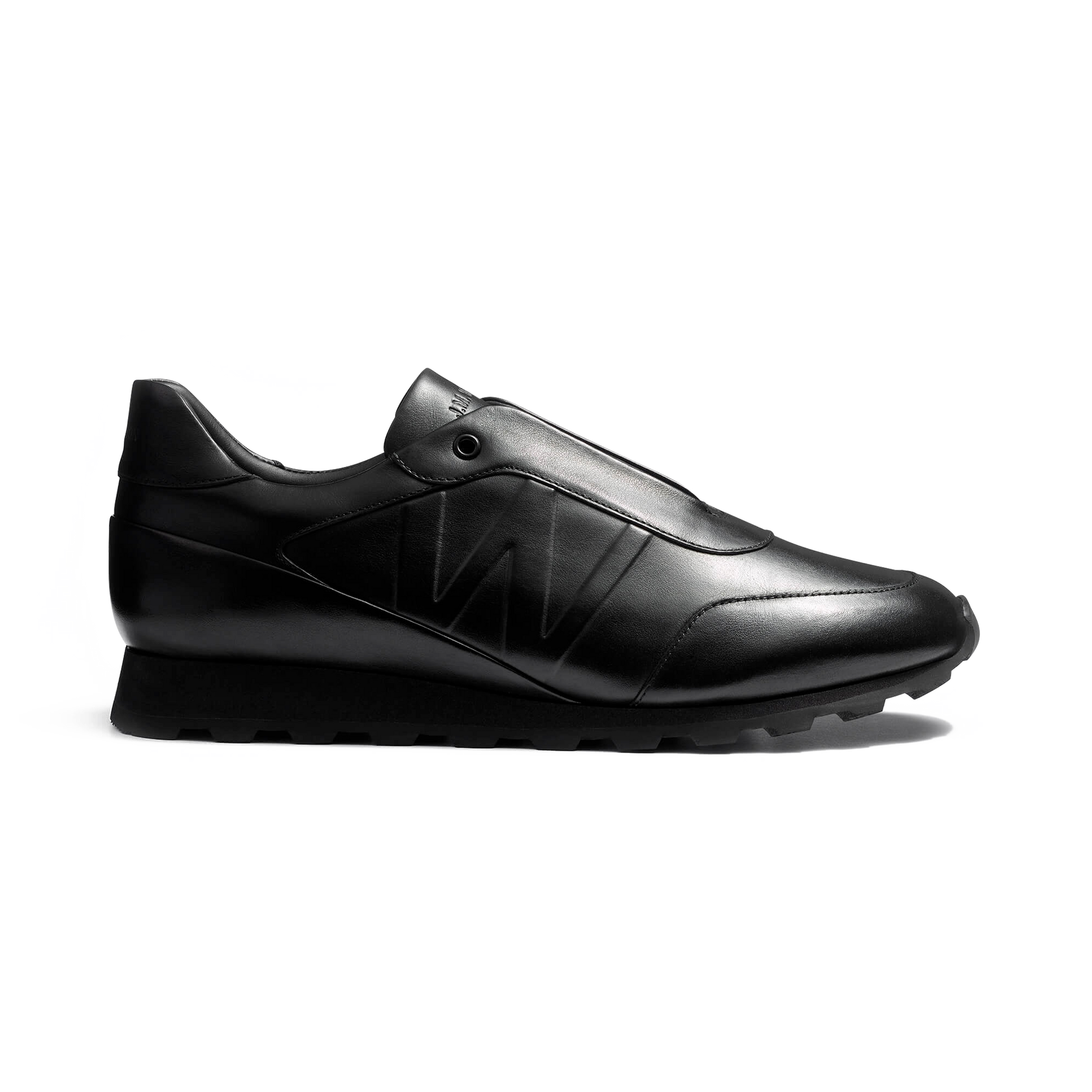 On My Way Racing Sneaker[Men black sport calfskin]