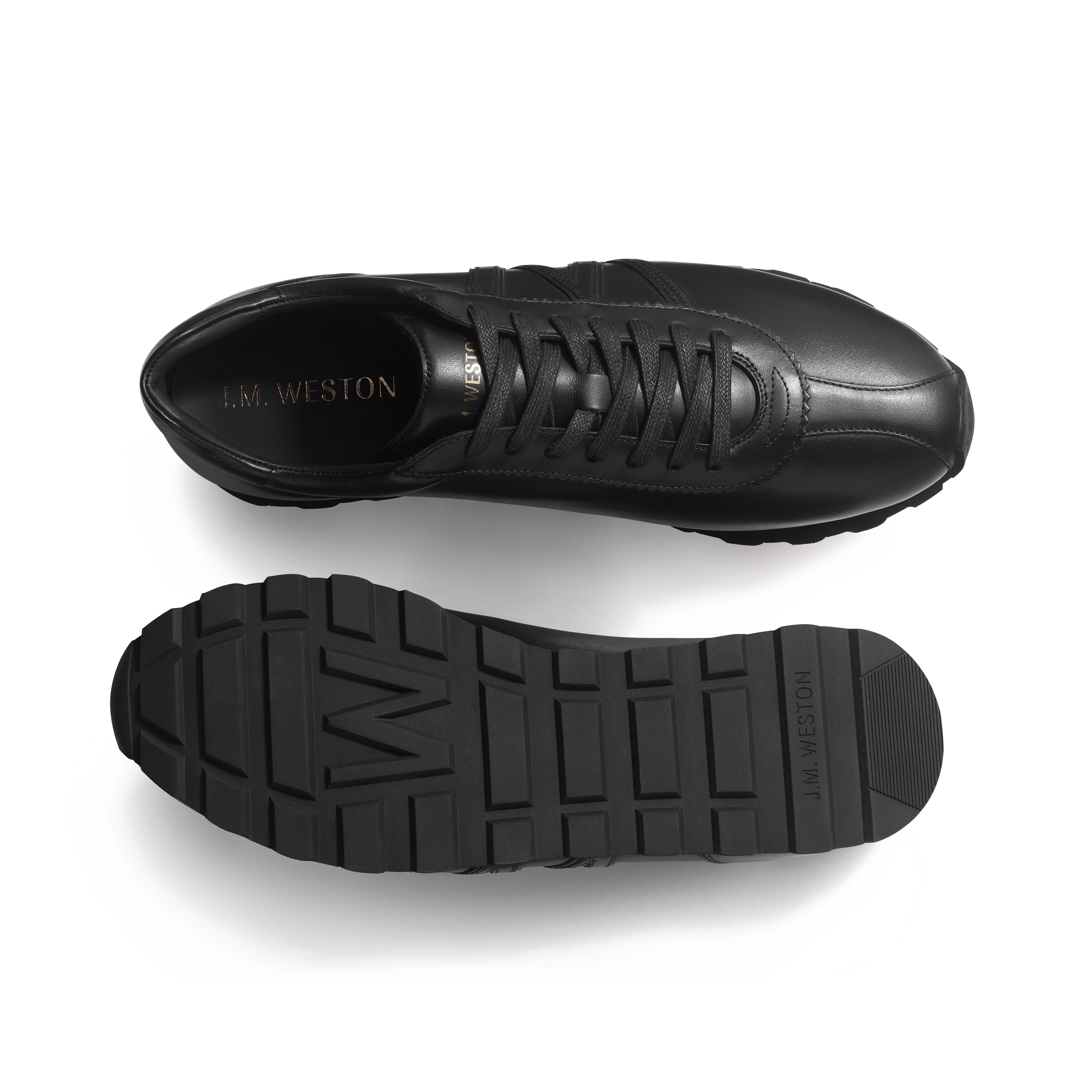 On My Way Men s Black Sport calfskin Sneaker J.M. Weston